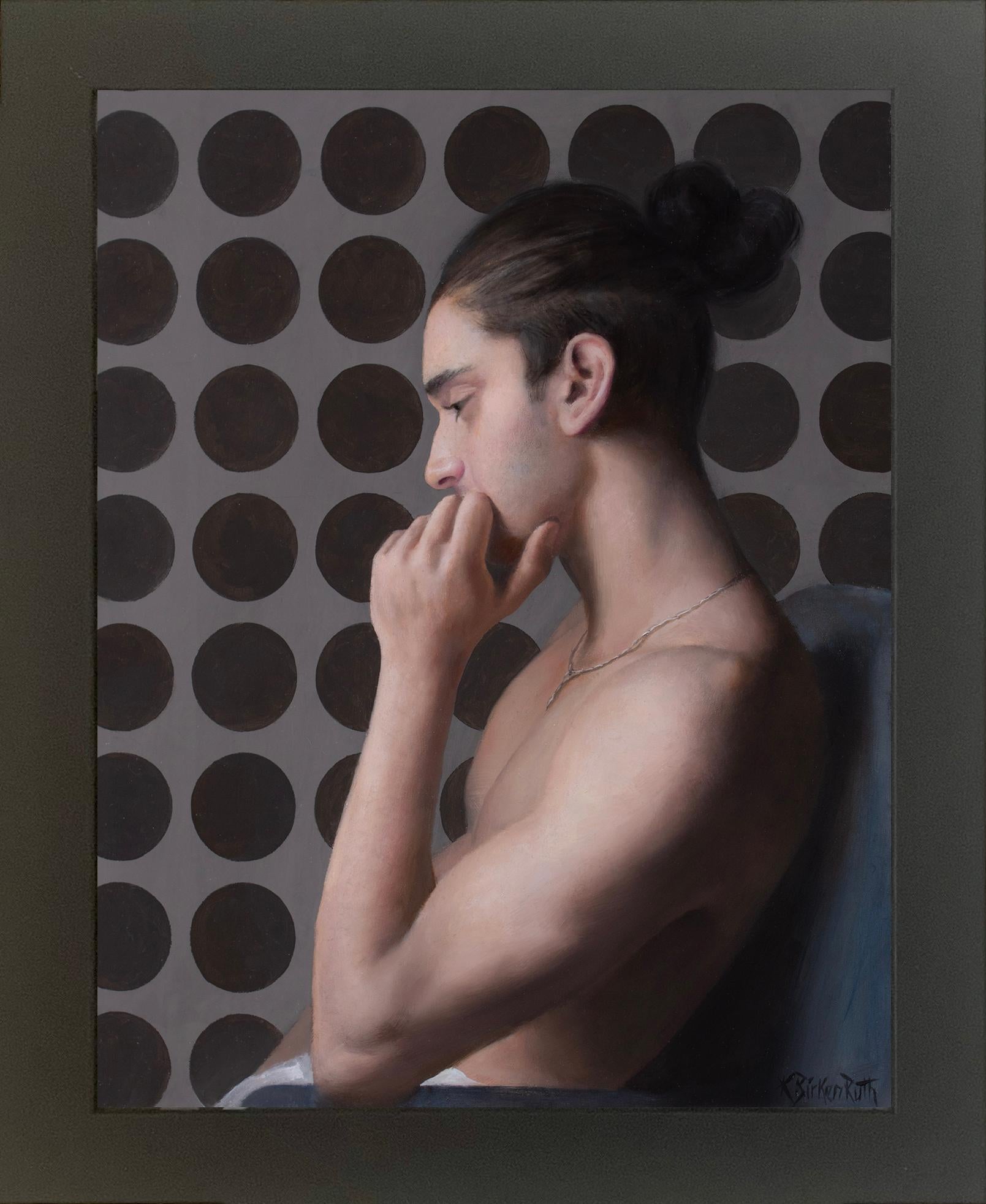 „Decisions“, Original-Ölgemälde von Kelly Birkenruth, „Der junge Mann“, Original im Angebot 5