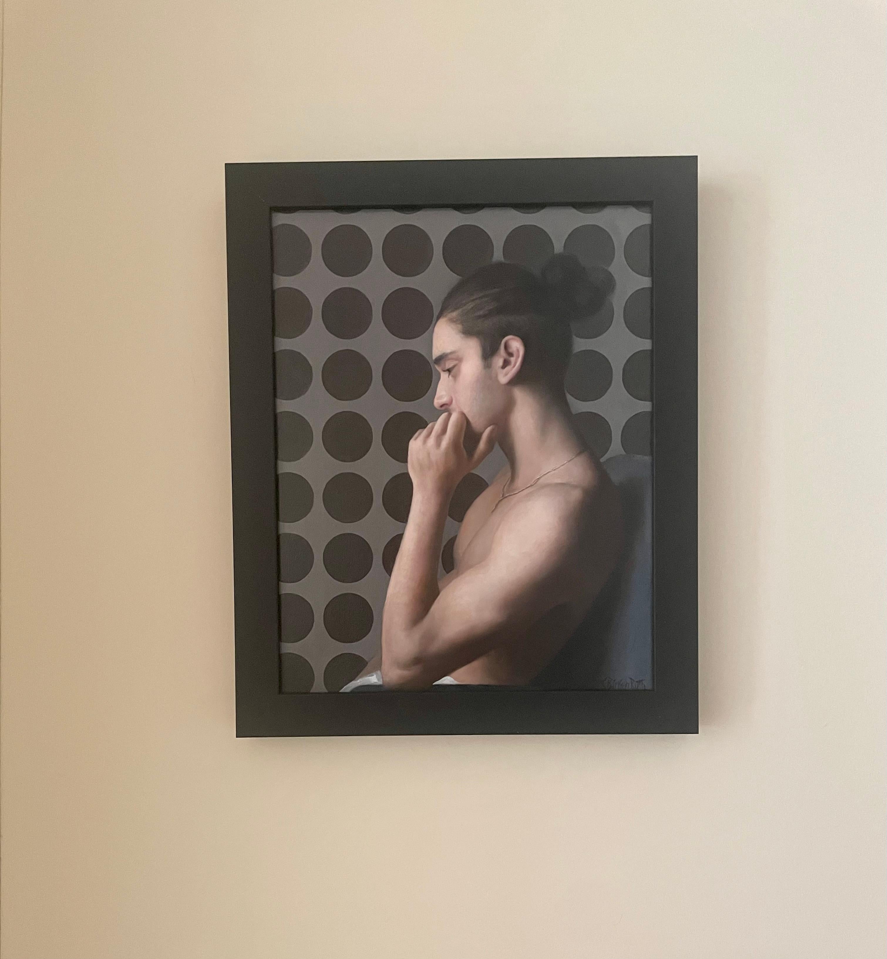 „Decisions“, Original-Ölgemälde von Kelly Birkenruth, „Der junge Mann“, Original im Angebot 6