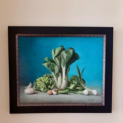 "Gathered from the Garden" - Realist Fresh Vegetable Still Life Painting