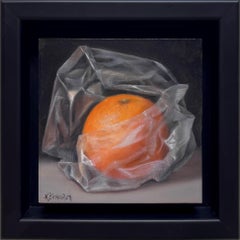 "Orange Wrapped in Plastic" Oil Painting by Kelly Birkenruth