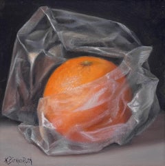 "Orange Wrapped in Plastic" Oil Painting by Kelly Birkenruth
