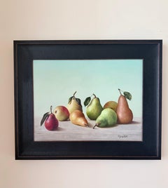 "Pear Palette" - Realist Pears Still Life Painting