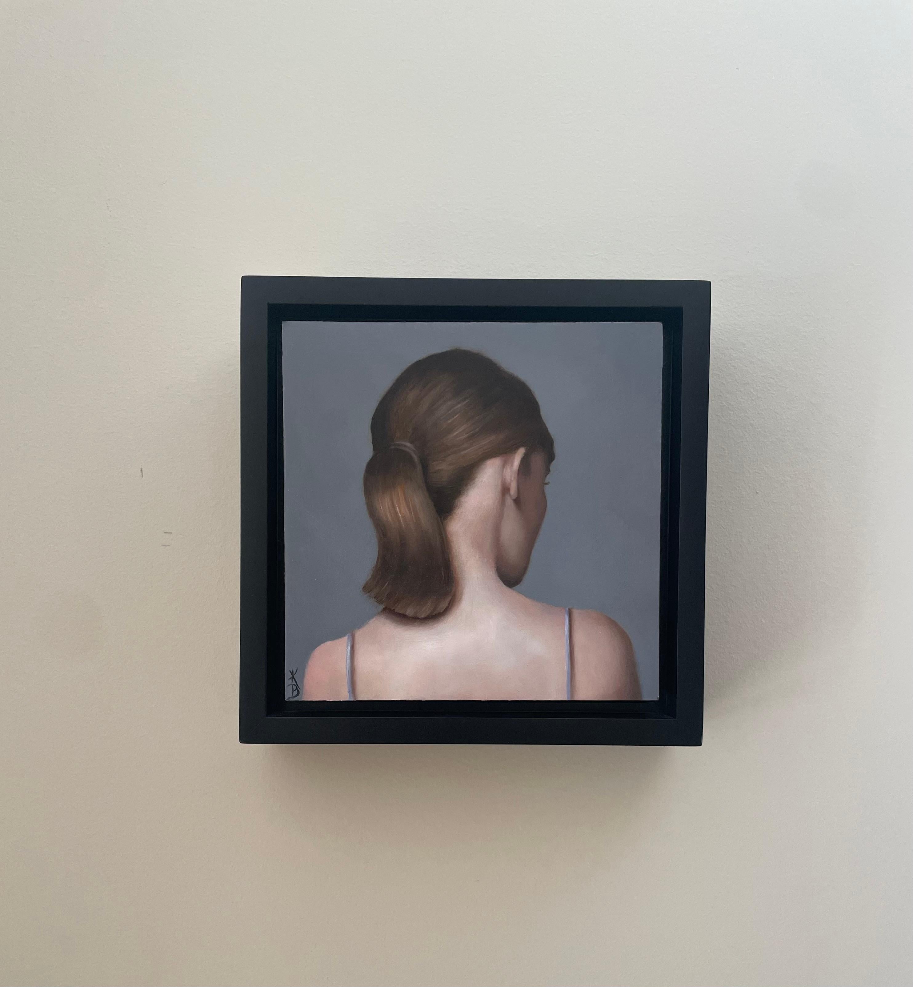 « Superbe queue de poney », peinture à l'huile originale de Kelly Birkenruth représentant une jeune fille en vente 5