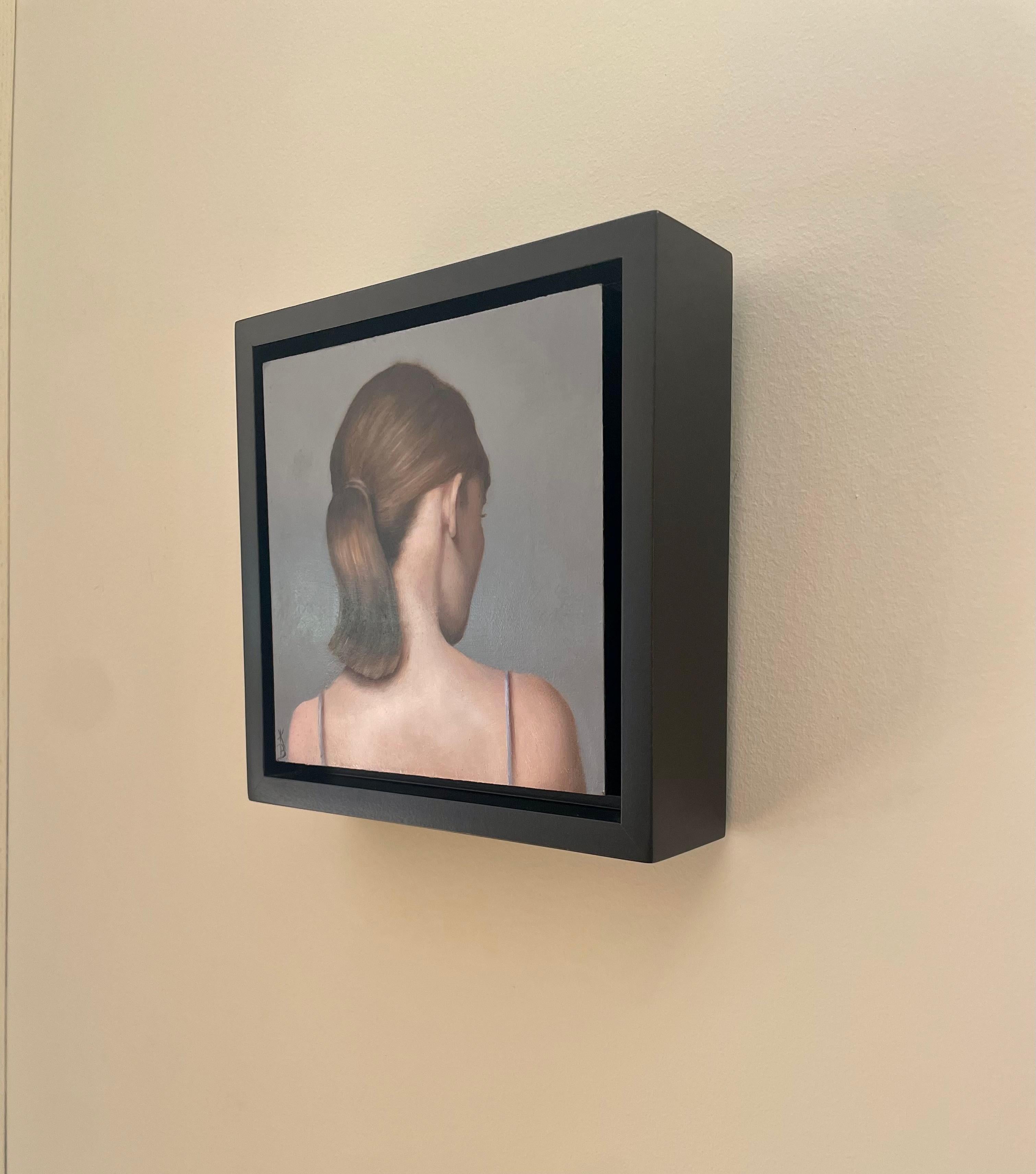 « Superbe queue de poney », peinture à l'huile originale de Kelly Birkenruth représentant une jeune fille en vente 6