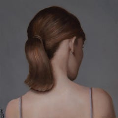 "Sleek Ponytail", Original Oil painting by Kelly Birkenruth of Young Girl