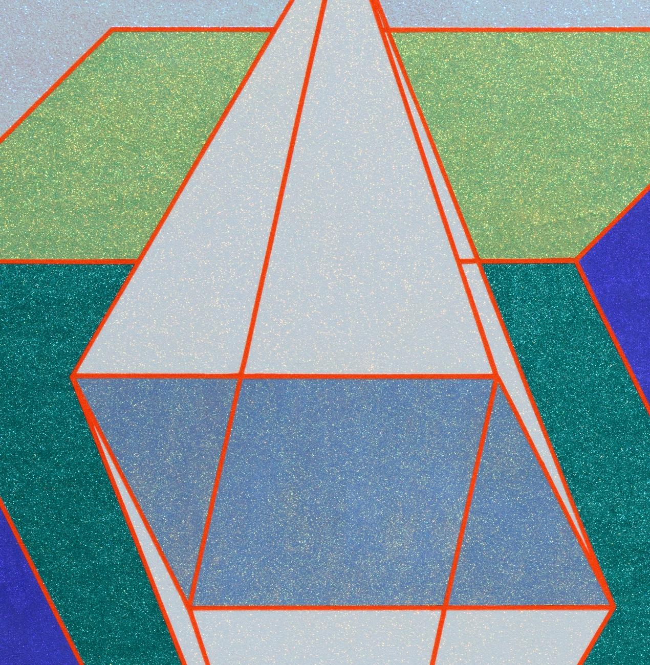 DICHIARAZIONE DELL'ARTISTA
Ho due serie di lavori: astrazioni geometriche glitterate su tela e i 