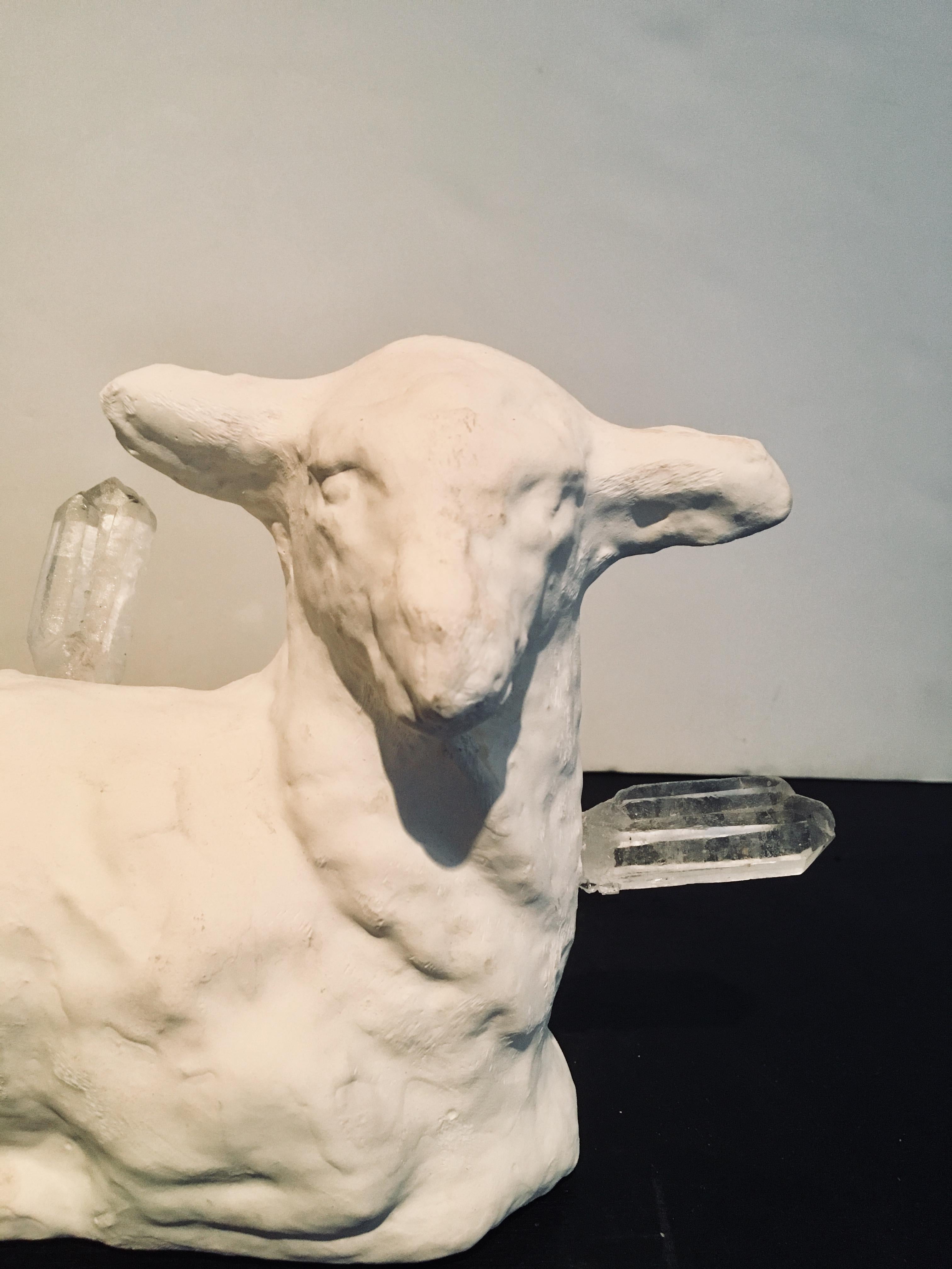 Abstract Lamb & Crystal Sculpture: 'Lamb Crystal' 1