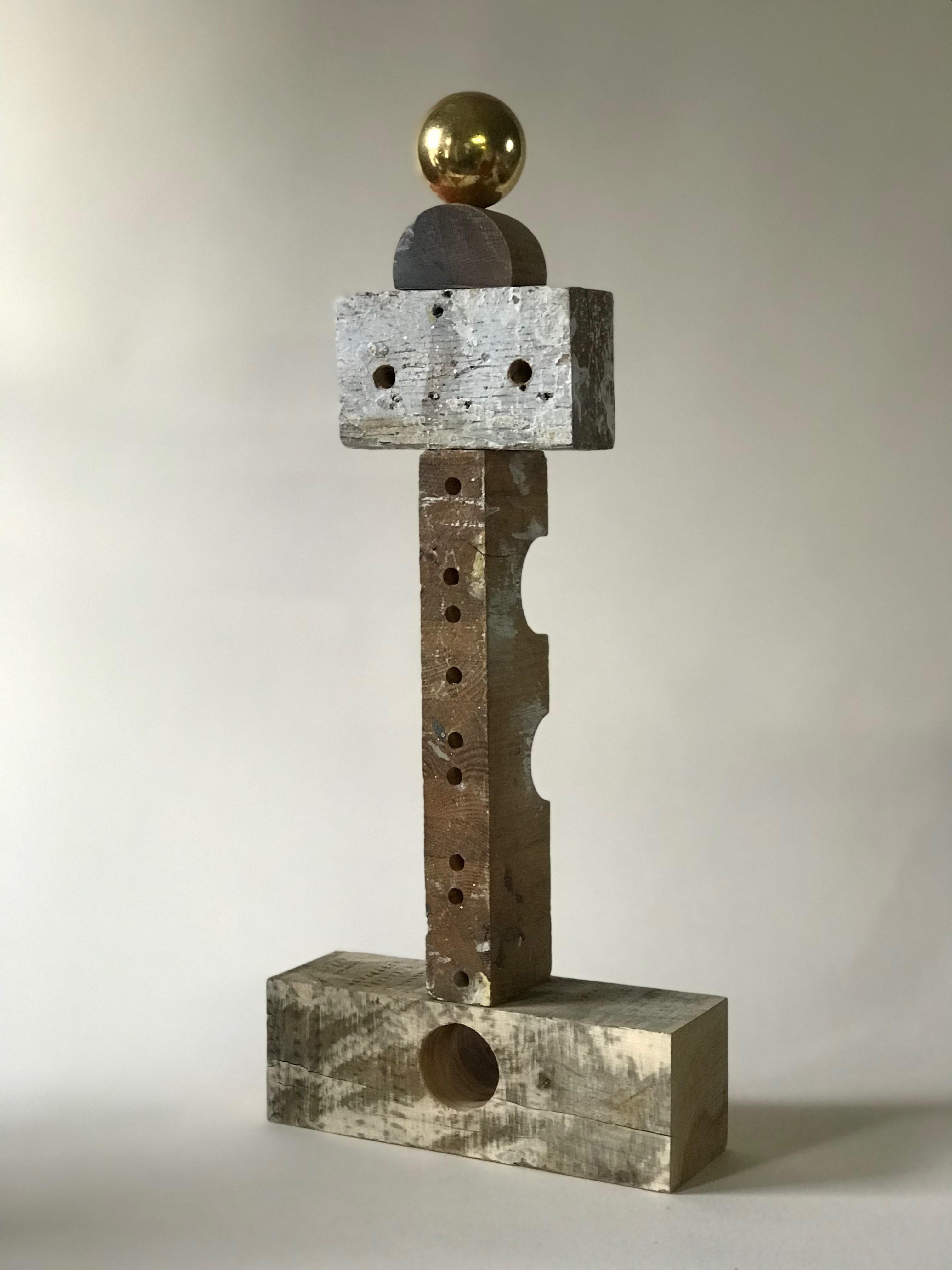 Kelly Bugden + Van Wifvat Abstract Sculpture - Abstract wood Sculpture: 'Rig I'