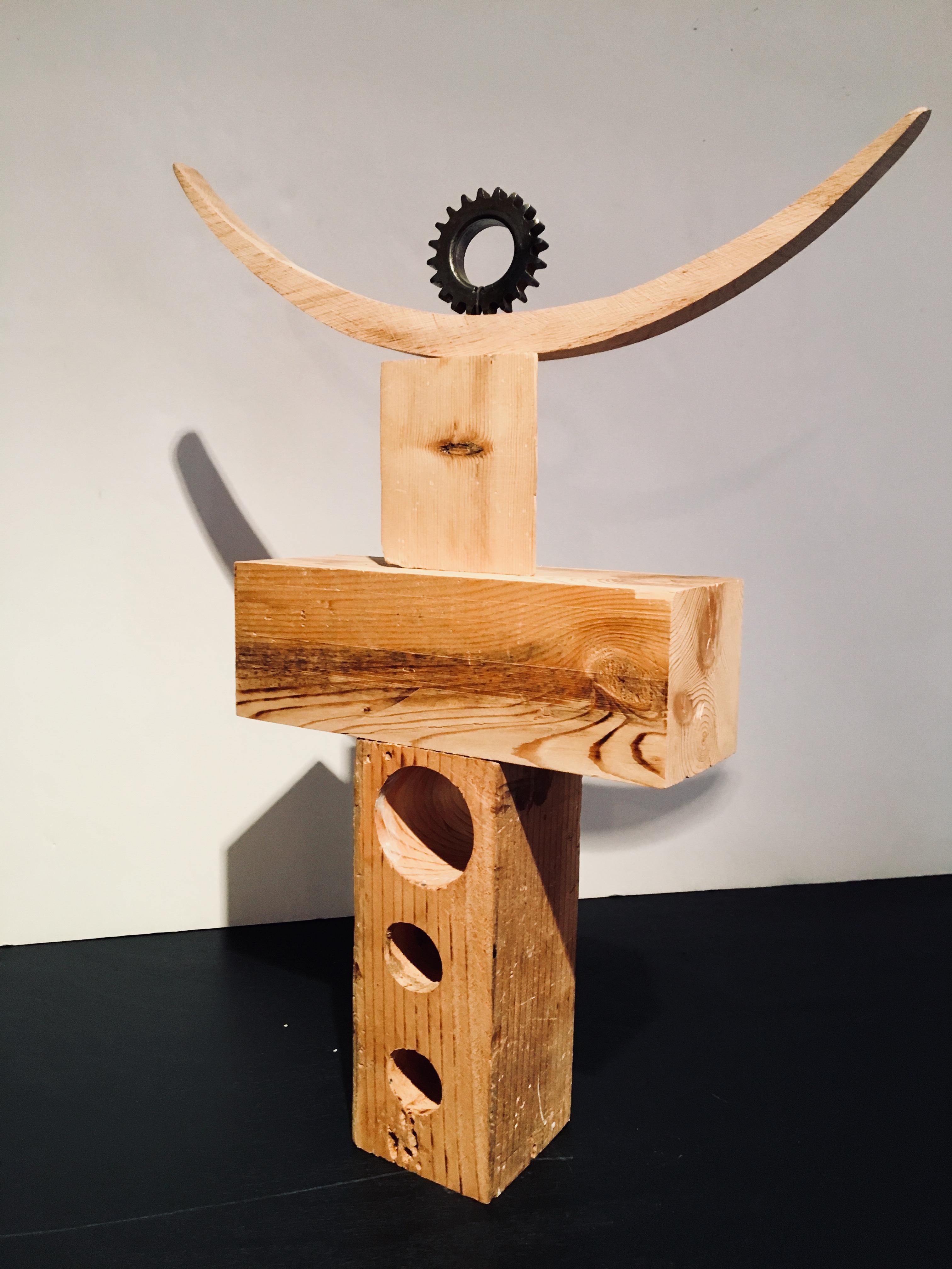 Abstract wood Sculpture: 'Rig II' 1