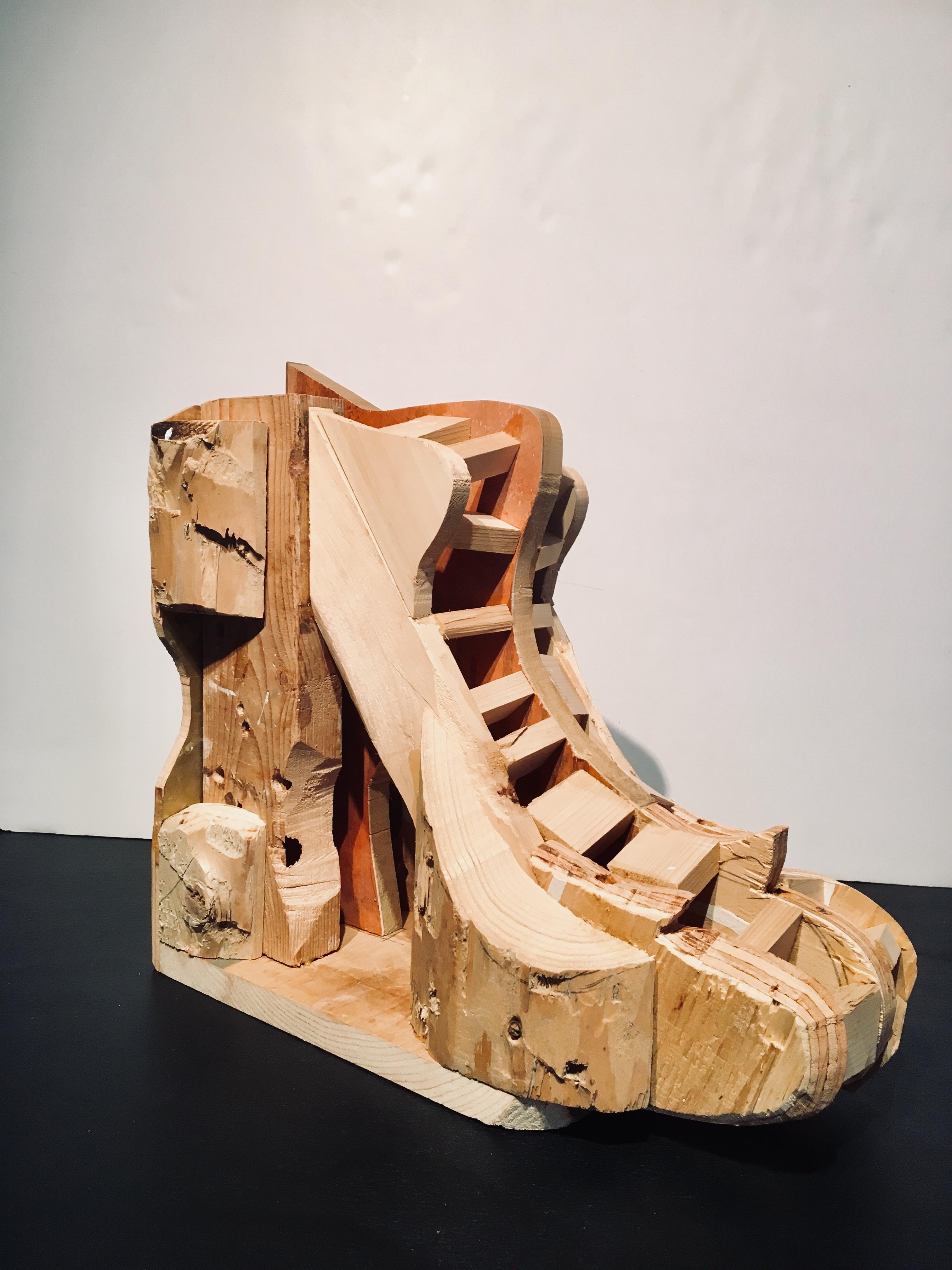 Sculpture; Untitiled (Shoe II) - Brown Abstract Sculpture by Kelly Bugden + Van Wifvat