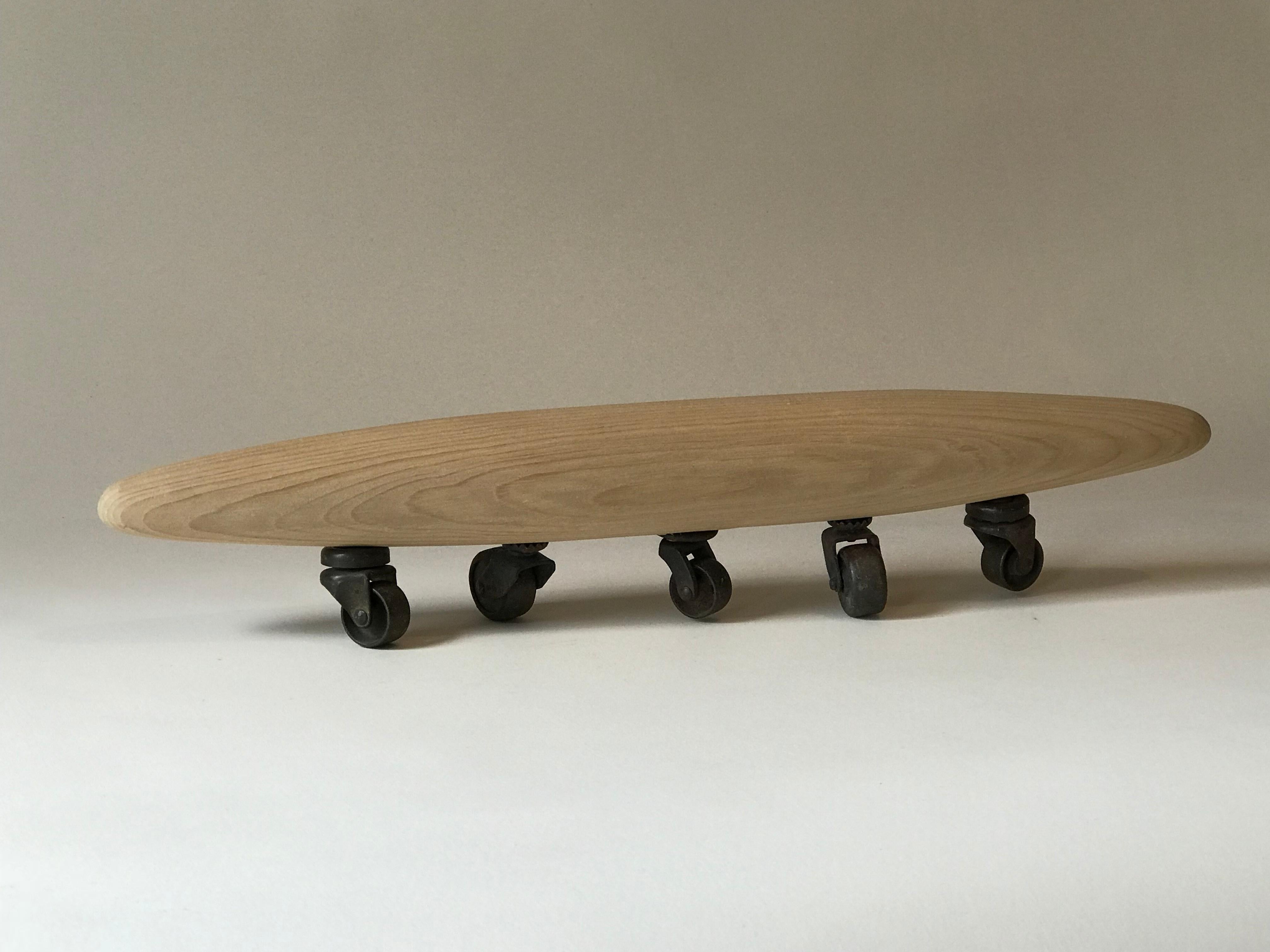 Kelly Bugden + Van Wifvat Abstract Sculpture - Abstract Skateboard wood Sculpture: 'Wheels'