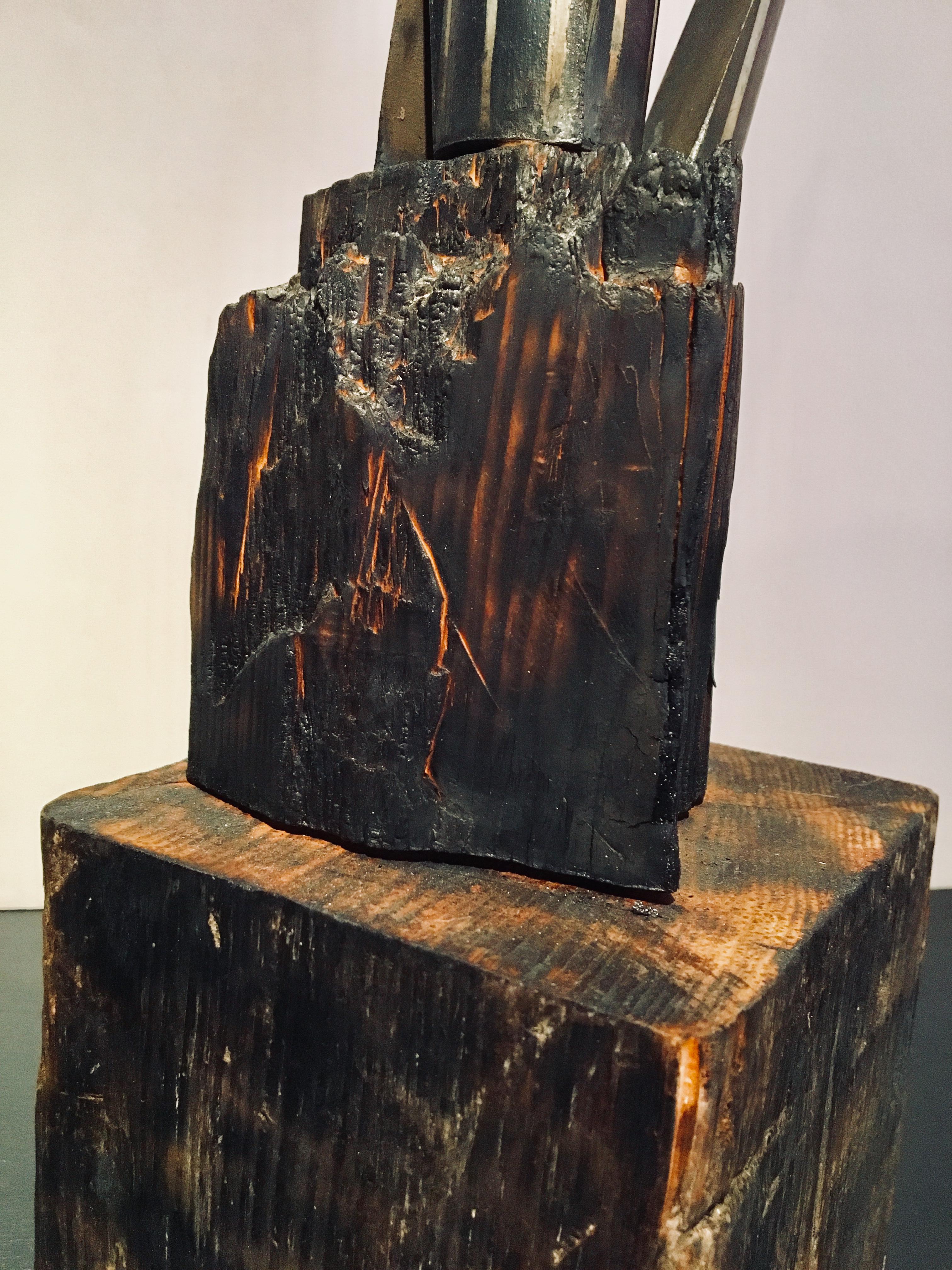 Abstract wood Sculpture: 'Plant' 2