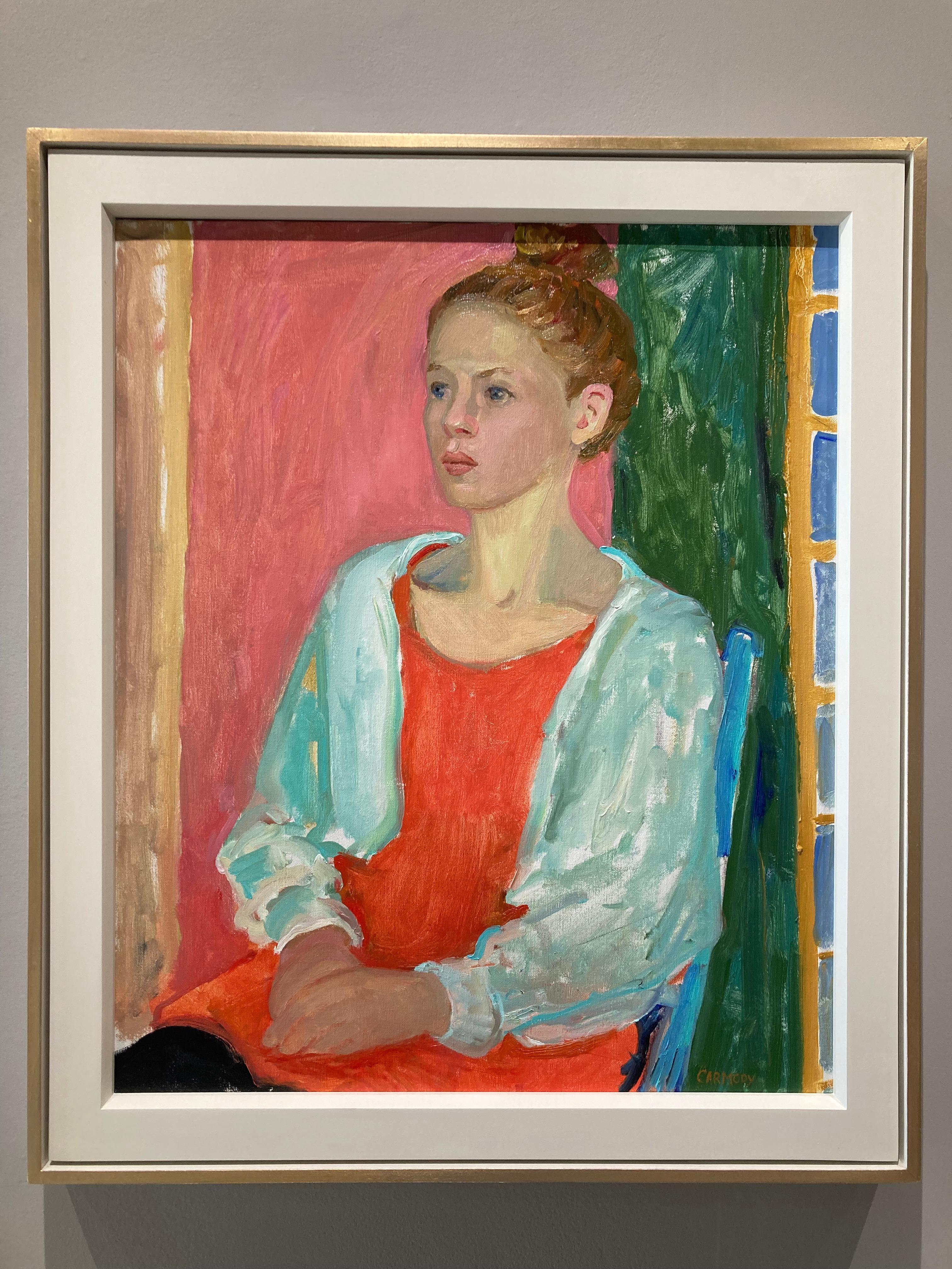 Ragazza in rosso - Painting di Kelly Carmody
