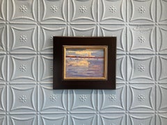 "Harbor Reflections" contemporary American Modern evening seascape
