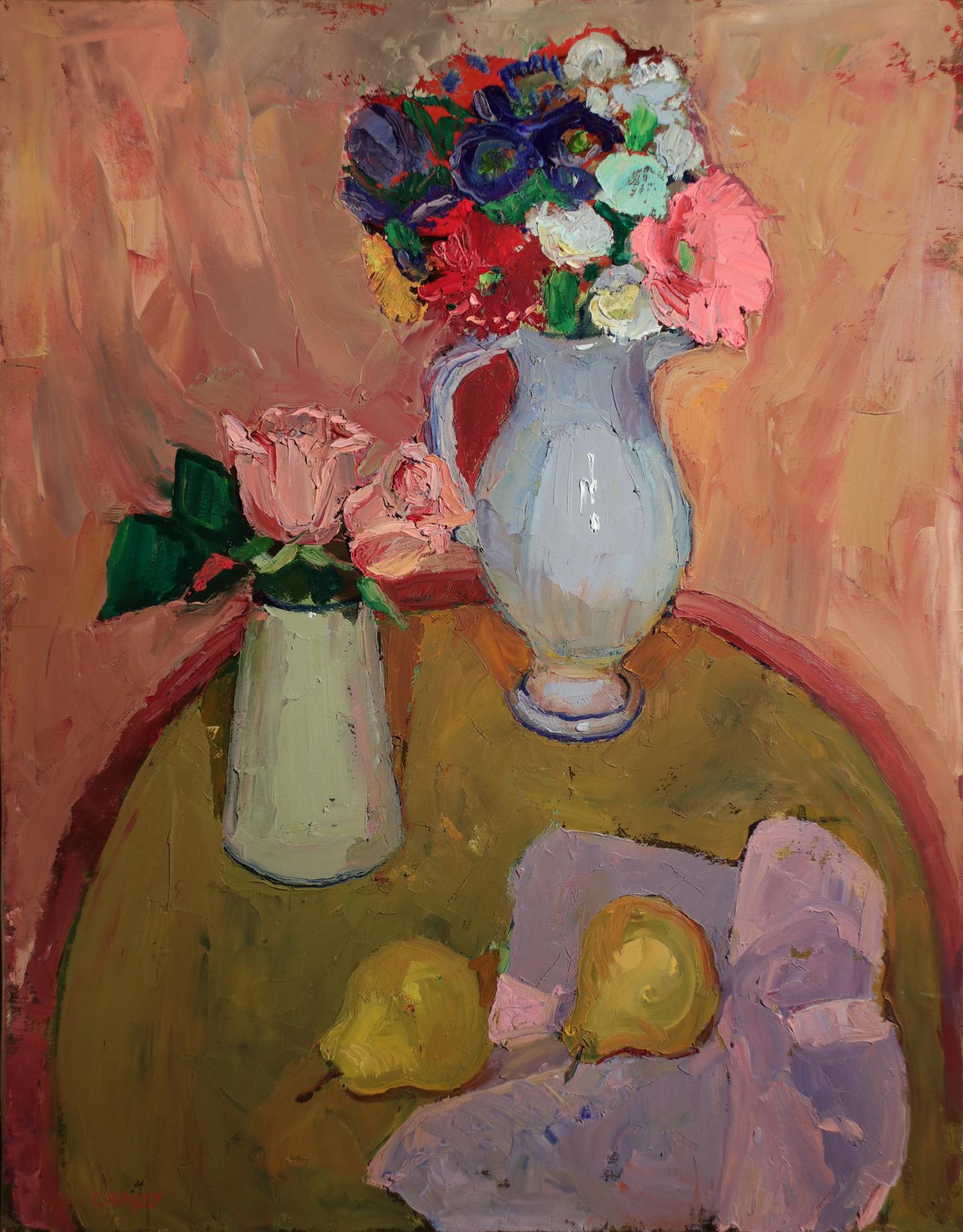 Kelly Carmody Still-Life Painting - Include the Smell of Roses (After Gilies)