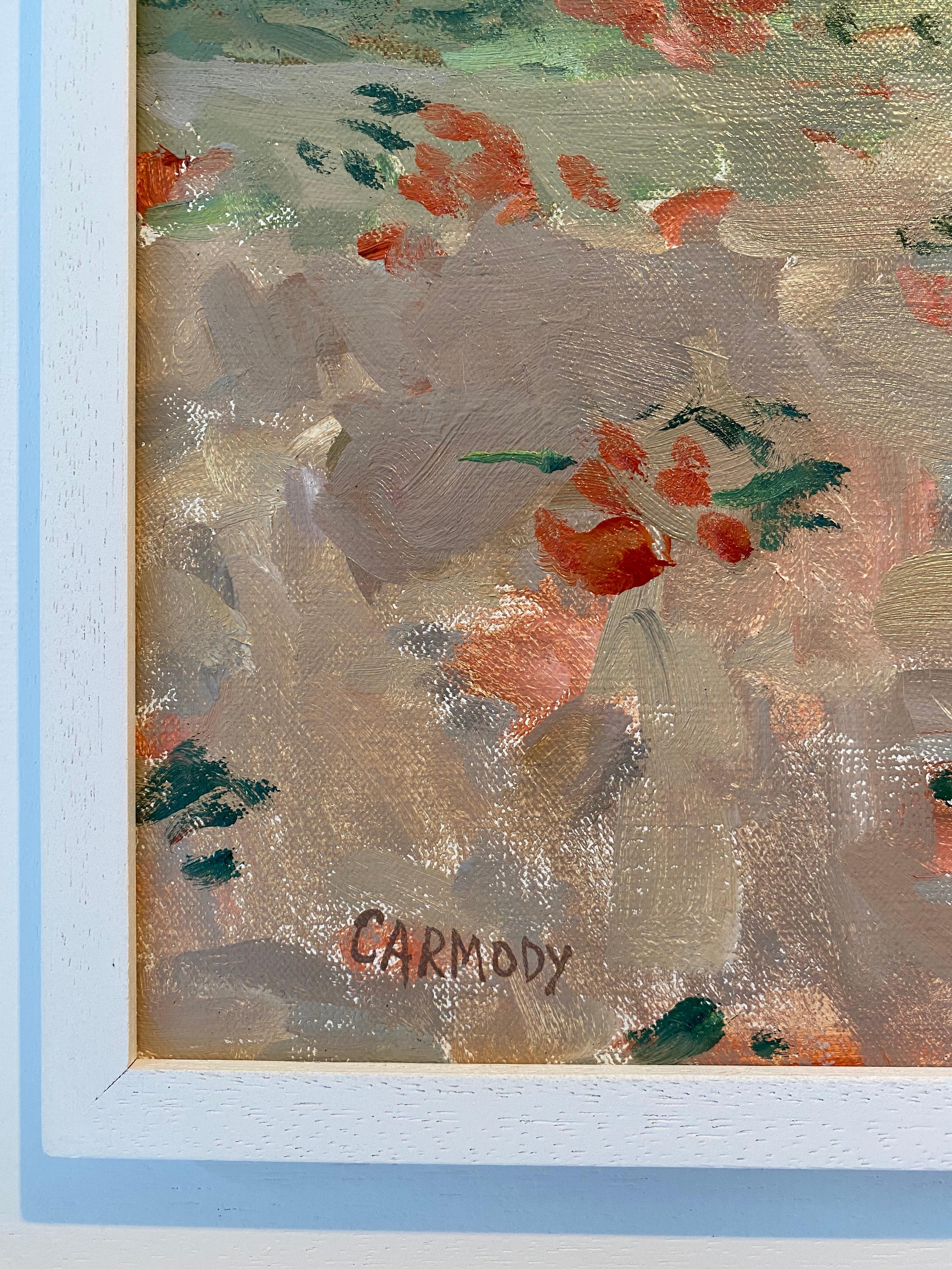 Painted from life while in her studio, a bundle of Orange Roses that Laura Grenning brought to a dinner party just days before. 

Framed dimensions: 30 x 26 inches

Kelly Carmody has exhibited at venues including the Portrait Society of America and