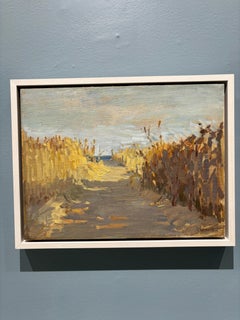 "Path to the beach" plein air landscape oil painting, dunes, Signed and Framed