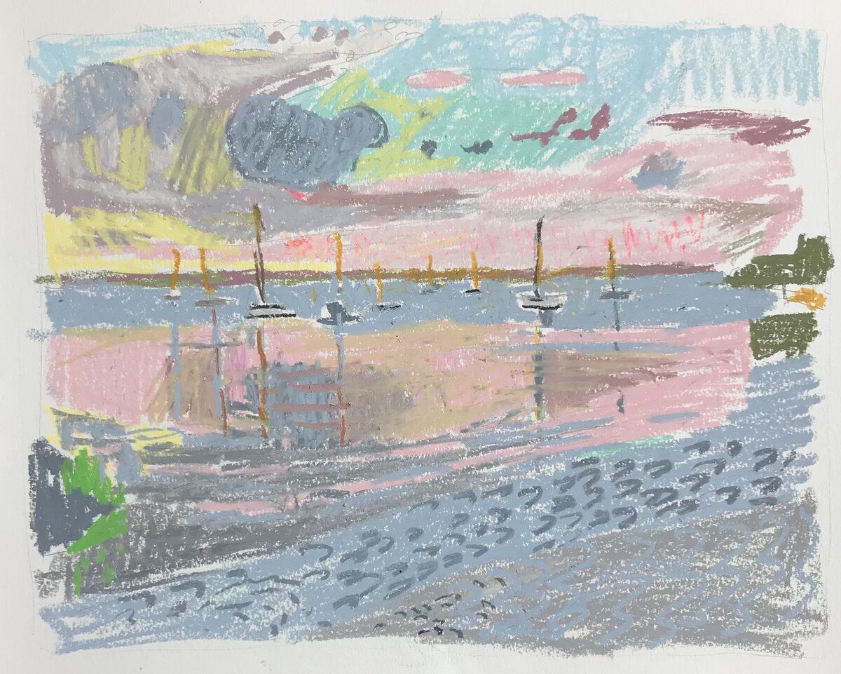 Horizontal Landschaftszeichnungen und -aquarelle