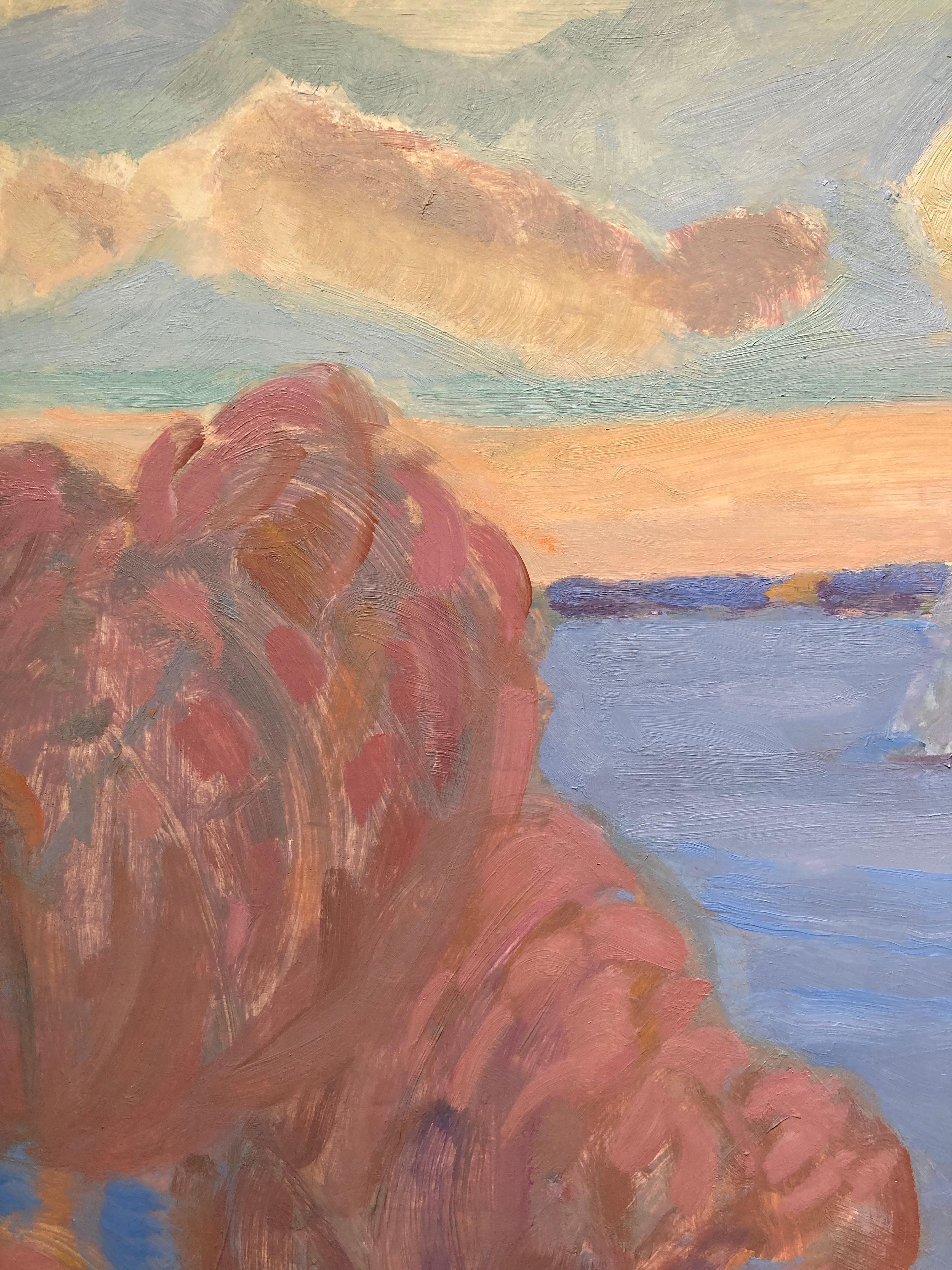 « Stairs, Shelter Island », paysage violet et rose d'escaliers jusqu'à la plage 7