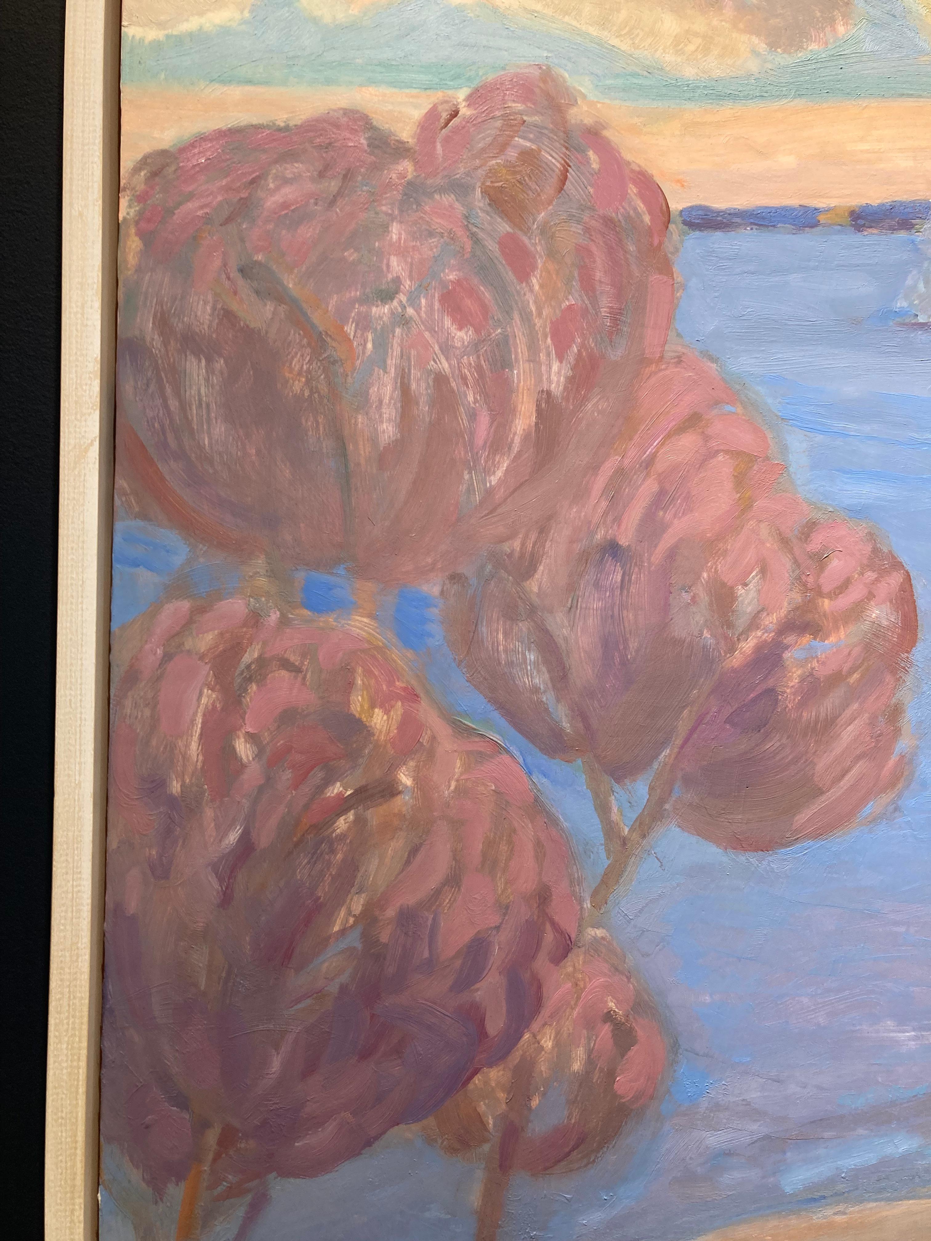 « Stairs, Shelter Island », paysage violet et rose d'escaliers jusqu'à la plage 4