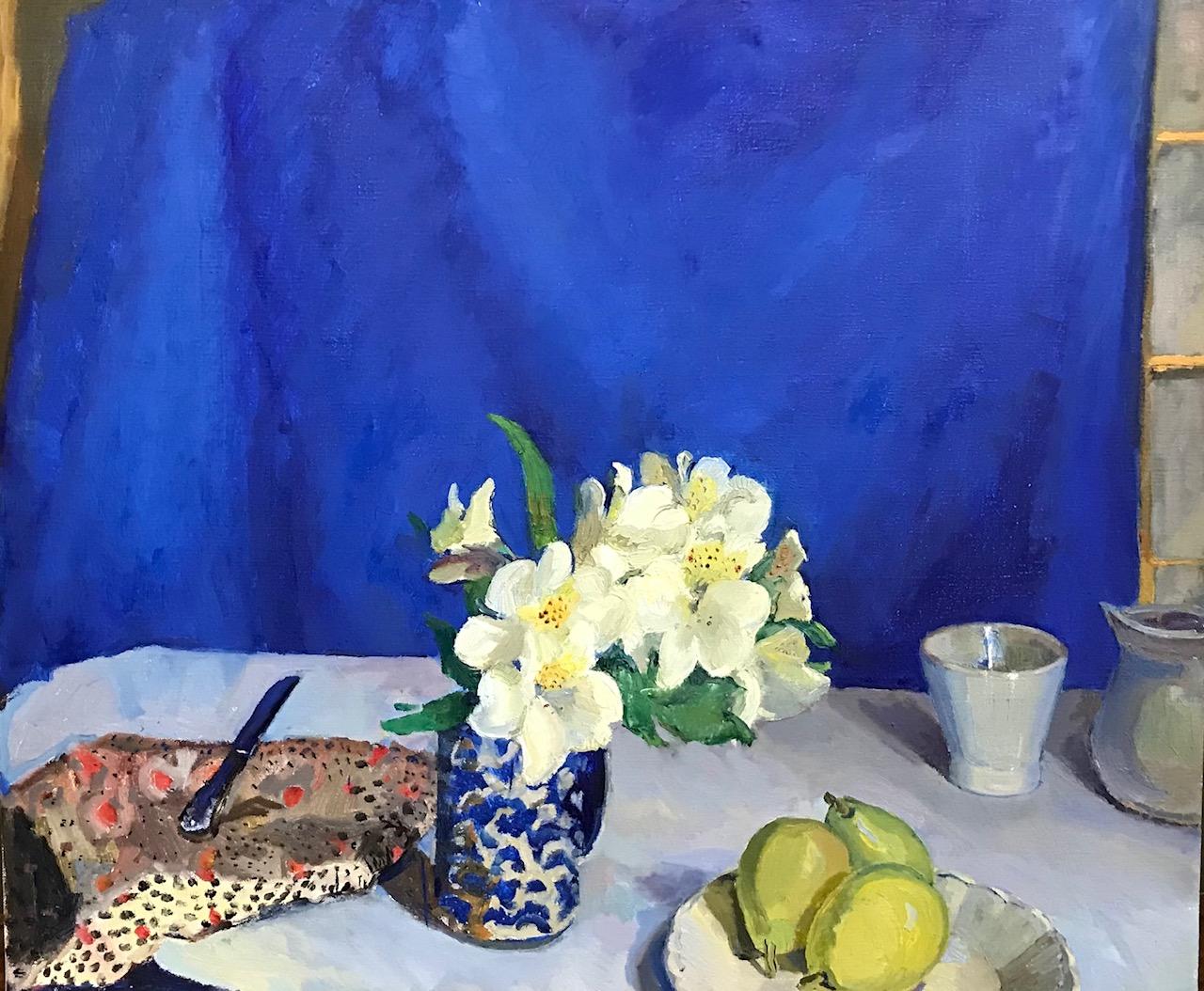 Kelly Carmody Interior Painting - Still Life with Blue