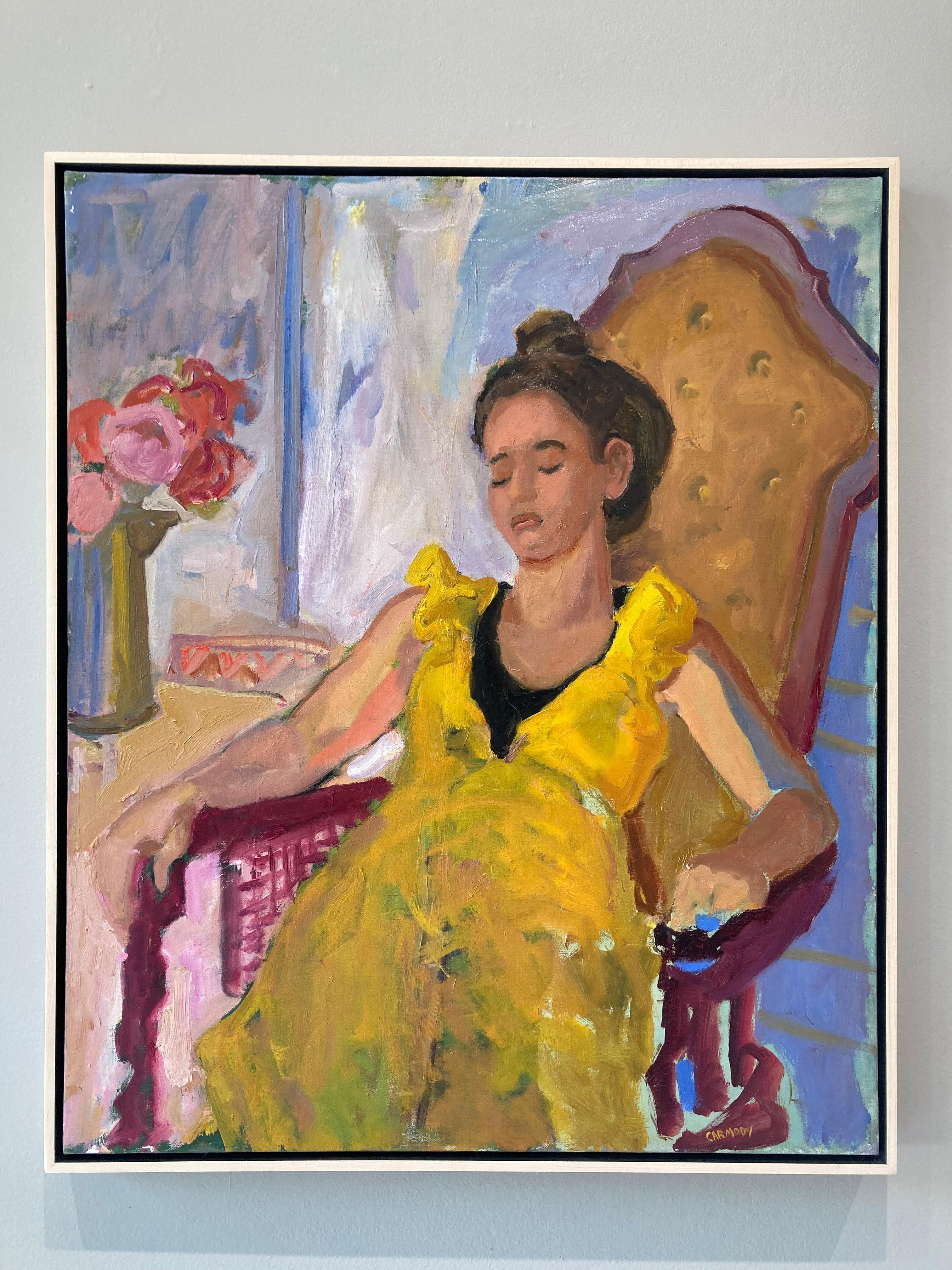 Yellow Dress - Painting by Kelly Carmody
