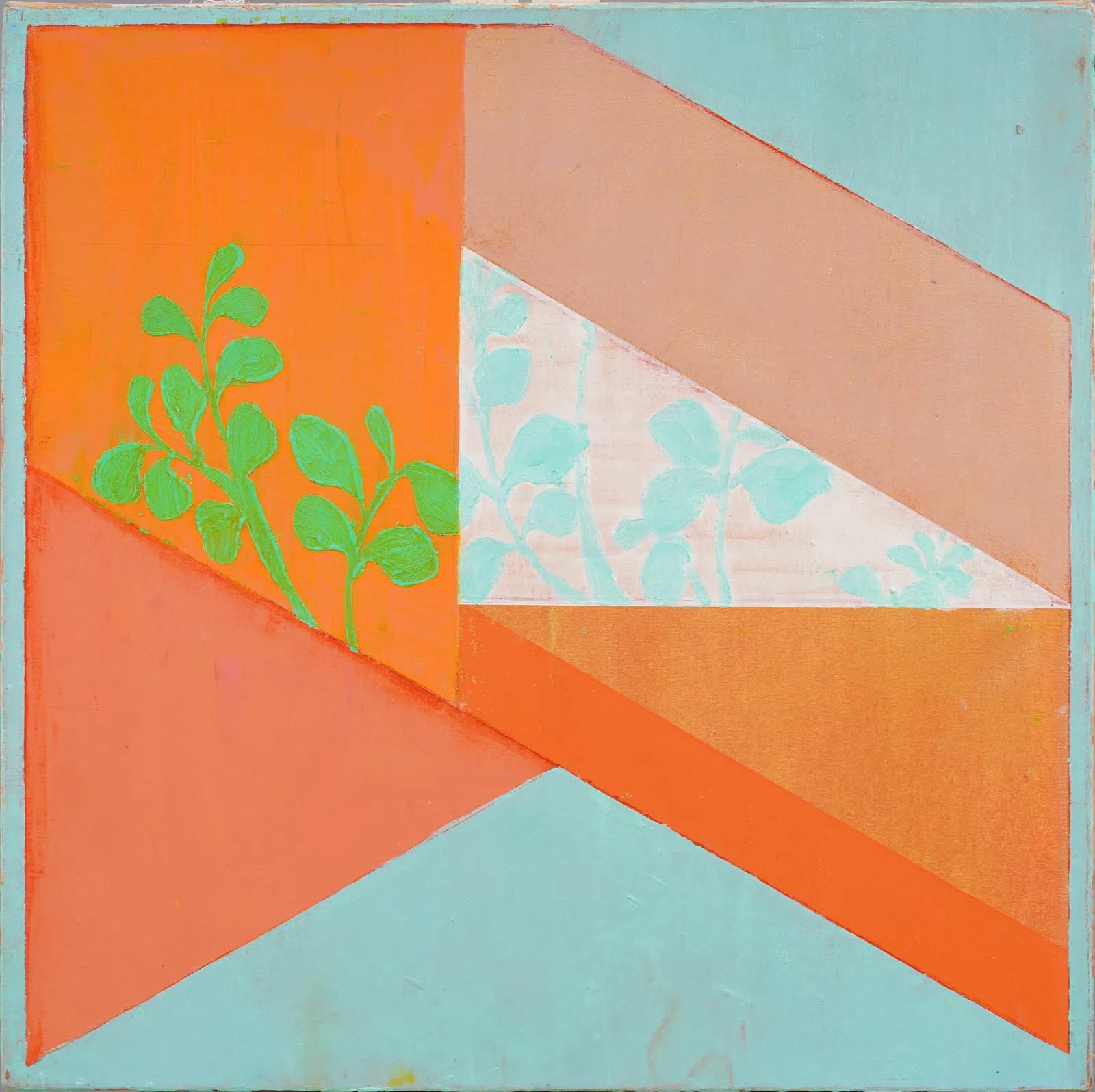Pittura ad olio contemporanea modernista astratta con fiori, natura morta - Painting di Kelly Chorpening