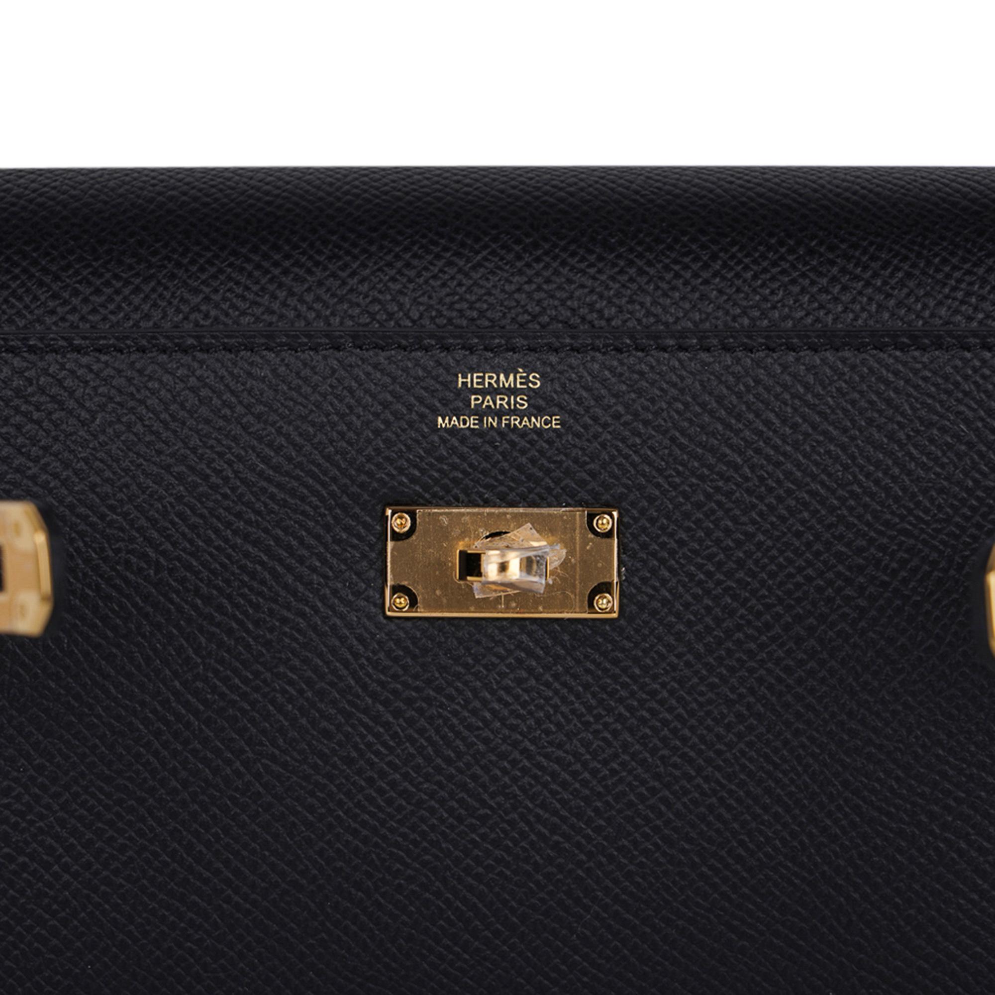 Women's Kelly Classique To Go Wallet Black Epsom Gold Hardware New w/Box