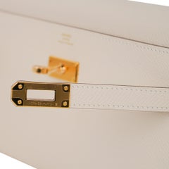 Kelly Classique To Go Wallet Craie Epsom Gold Hardware New w/Box