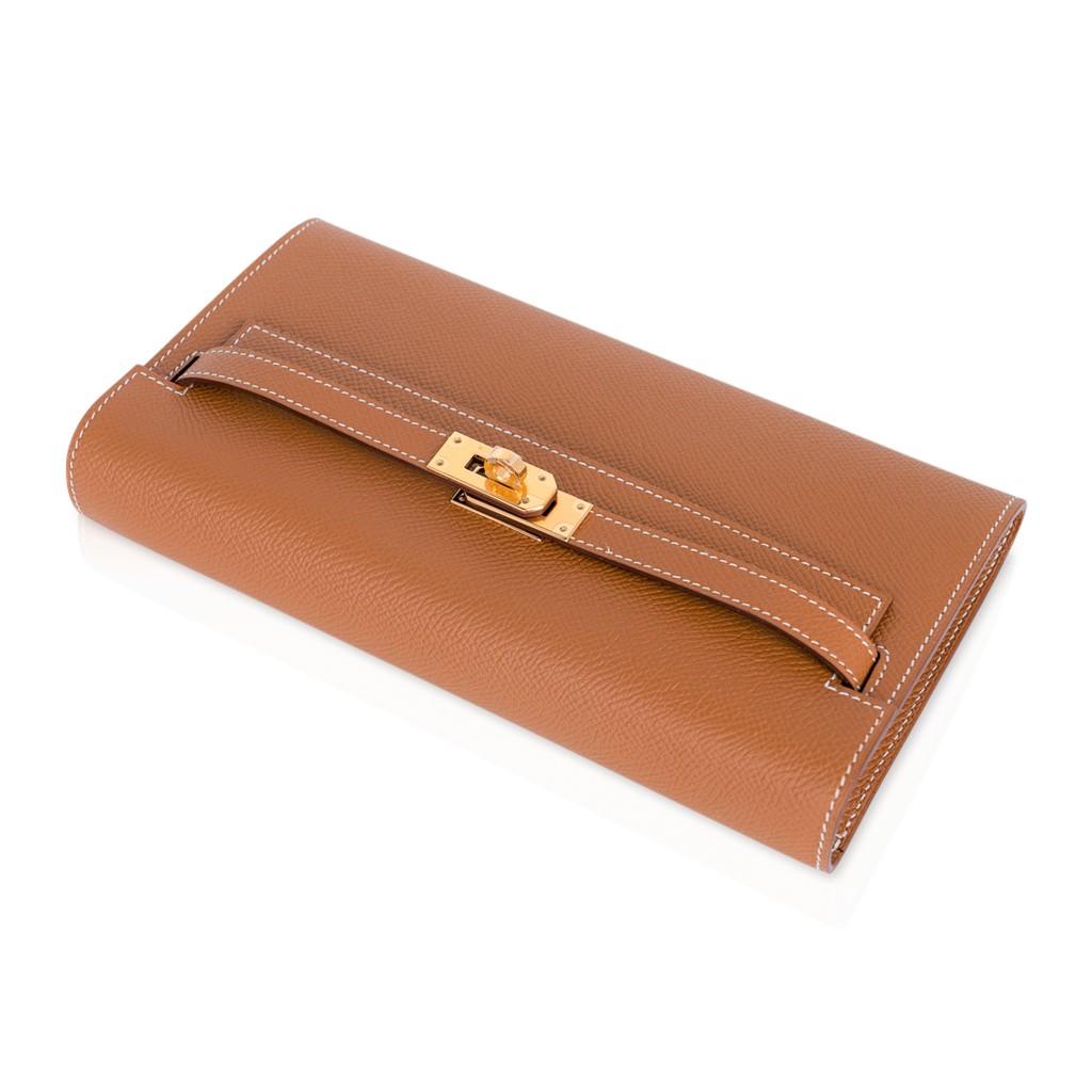 Kelly Classique To Go Wallet Gold Epsom Gold Hardware New w/Box 2