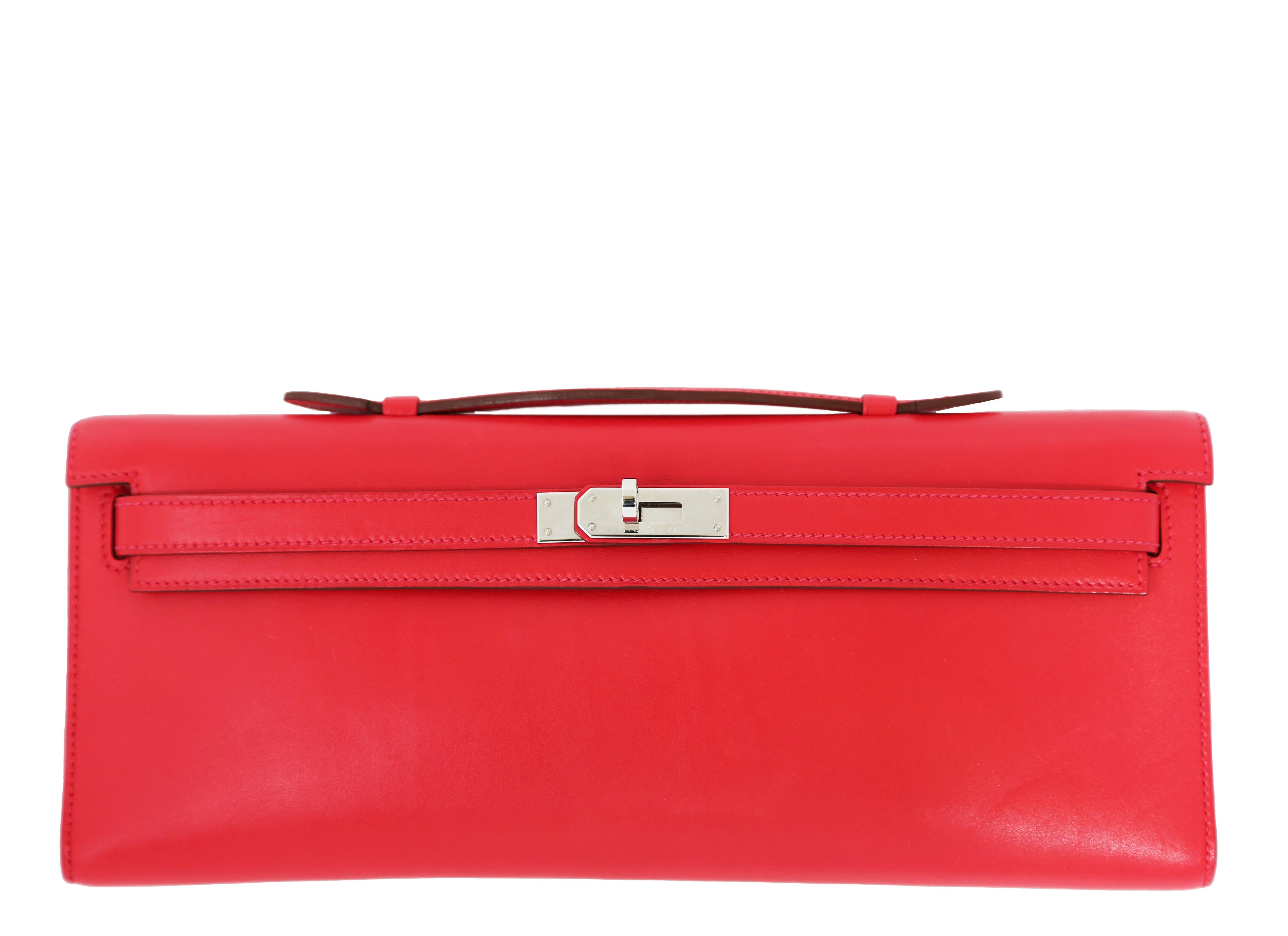 Rote Kelly-Clutch mit Vermillon-Schliff für Damen oder Herren