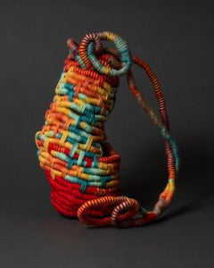 El Corazón de San Valentin, cesta en espiral de bellas artes, escultura blanda, rosa, amarillo