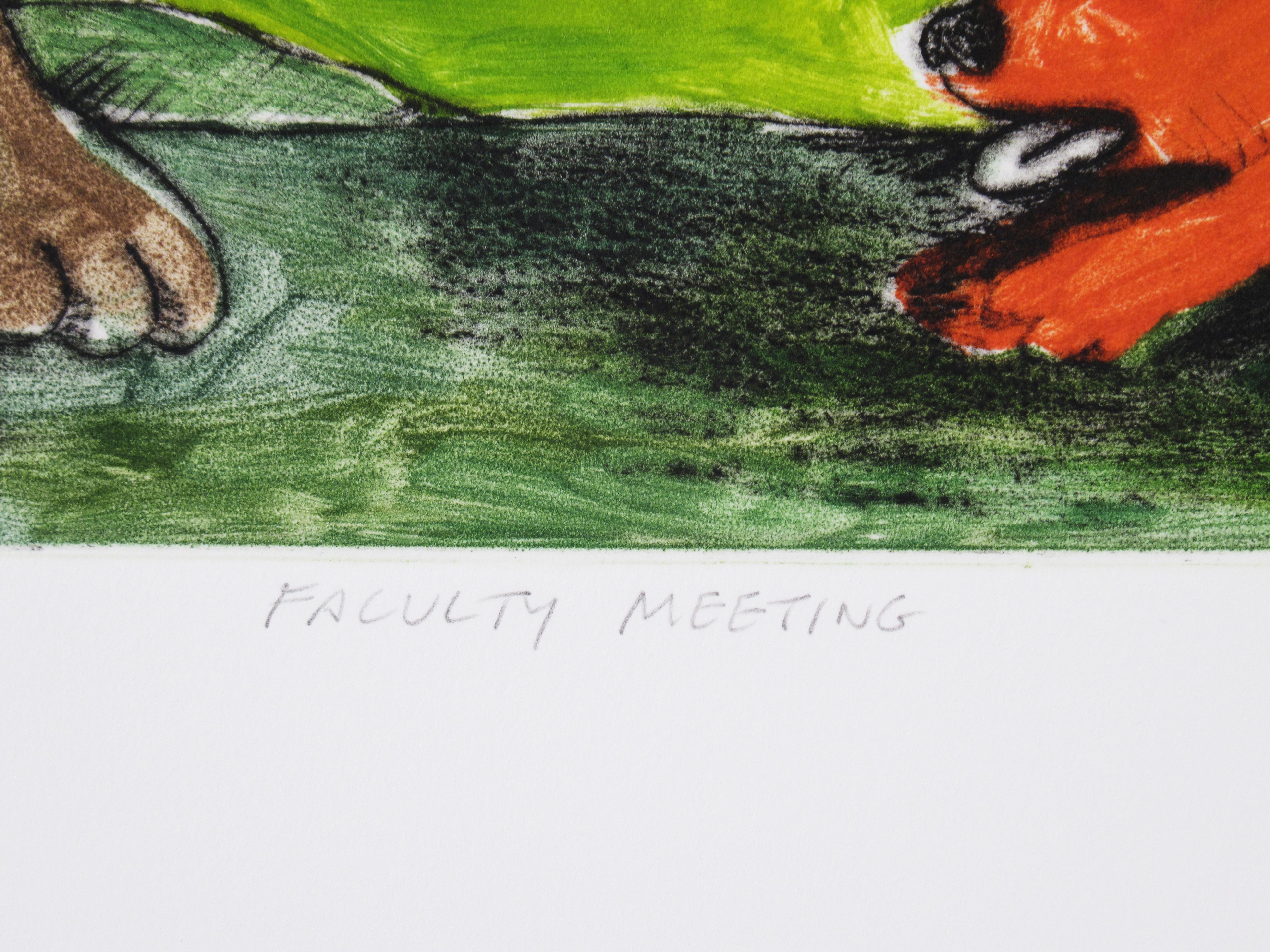Faculty Meeting - Beige Animal Print by Kelly Detweiler