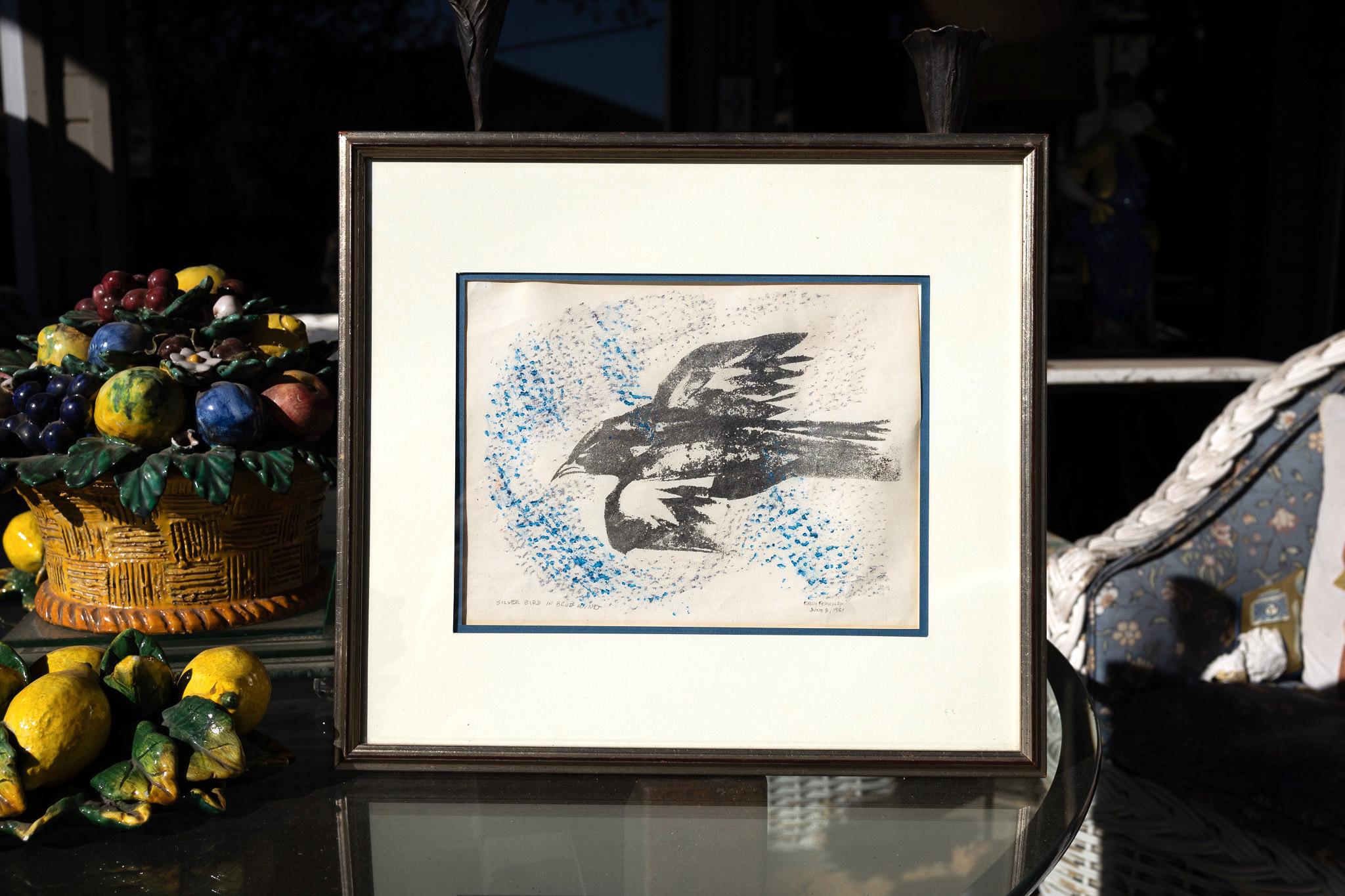 Silver Bird in Blue Wind For Sale 1