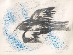 Vintage Silver Bird in Blue Wind