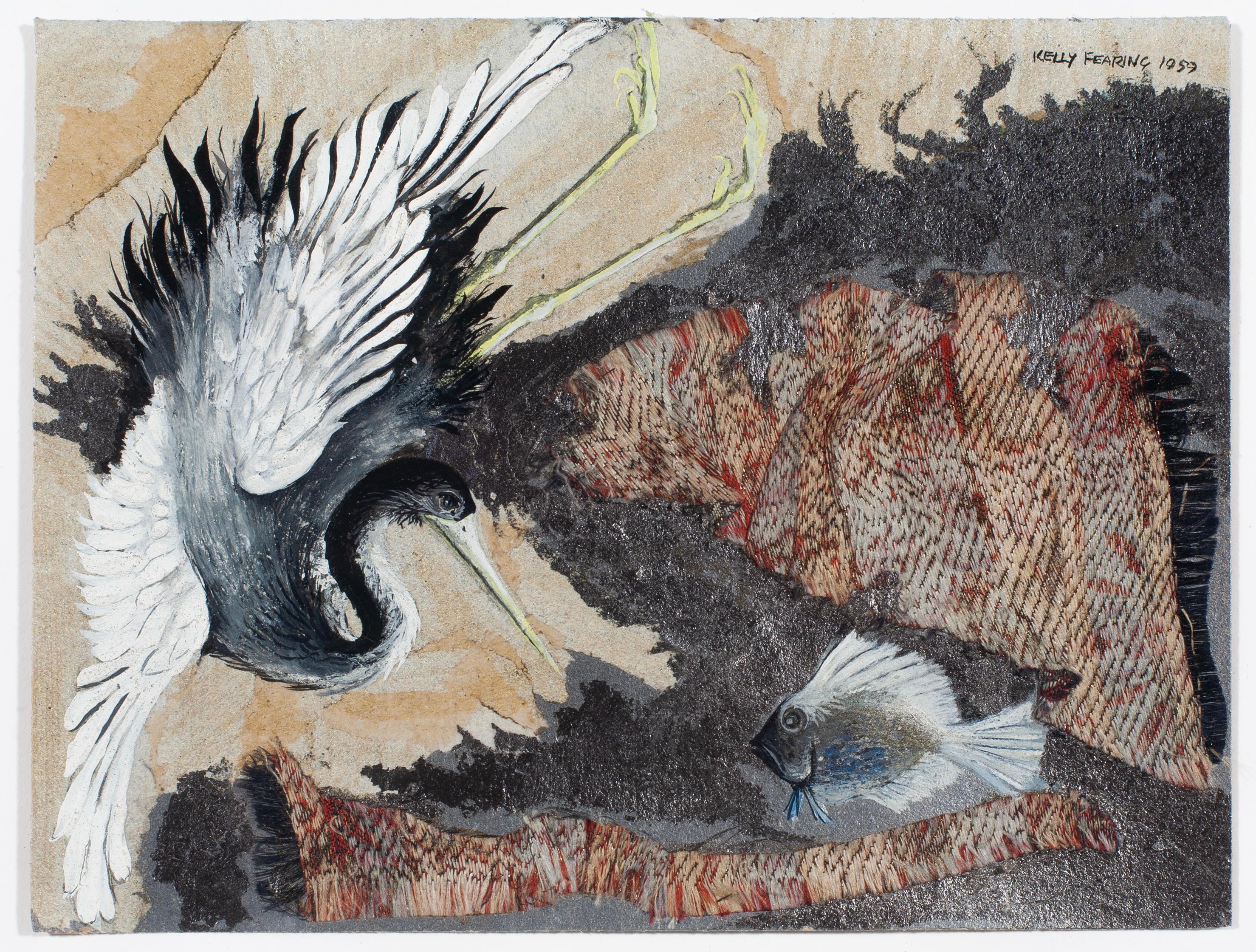 Bird Collage No. 2 - Naturalistic Mixed Media Art by Kelly Fearing