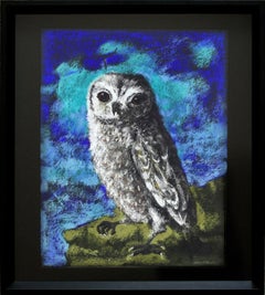"Owl, " pastel painting by Kelly Fearing, 1972