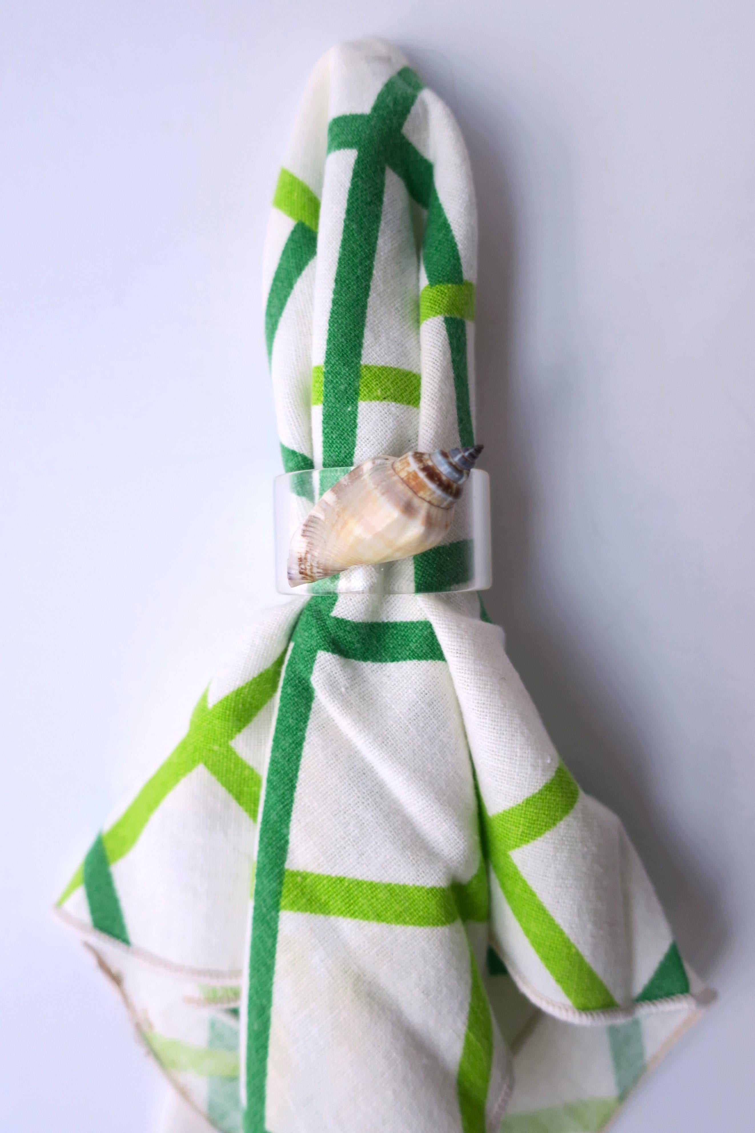 Petits serviettes de table en coton vert Kelly, lot de 6 en vente 3