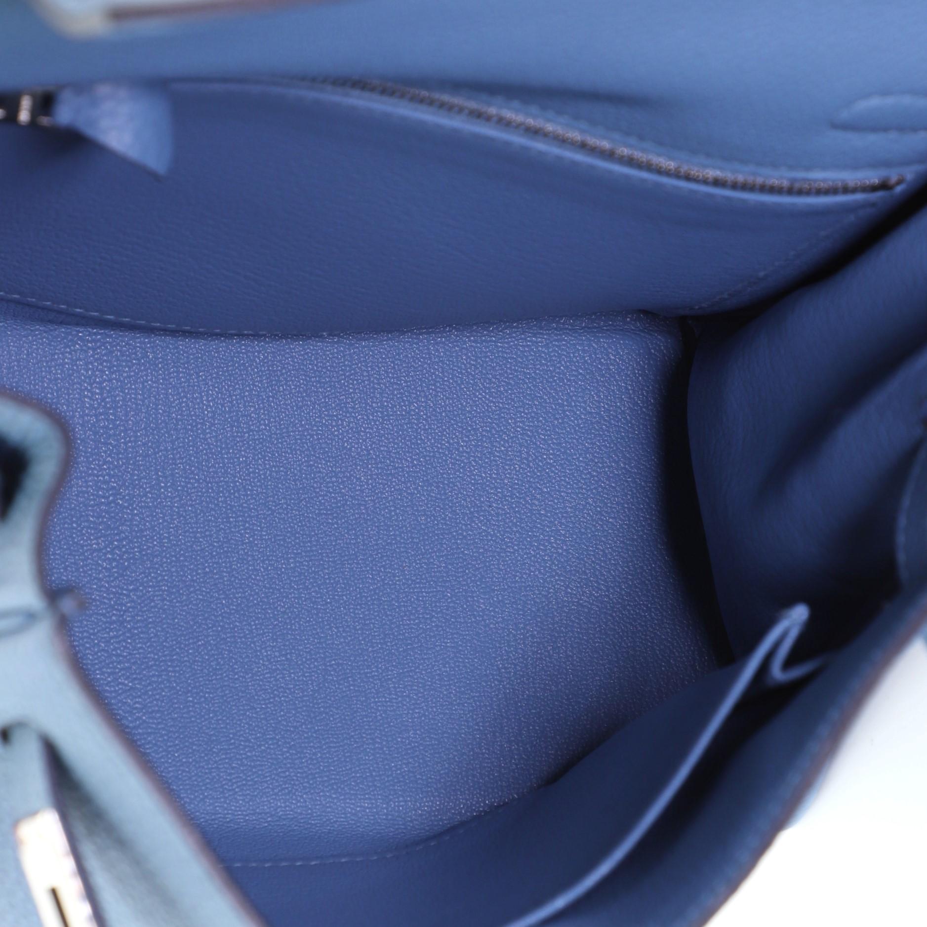 Kelly Handbag Azur Togo with Palladium Hardware 25 1