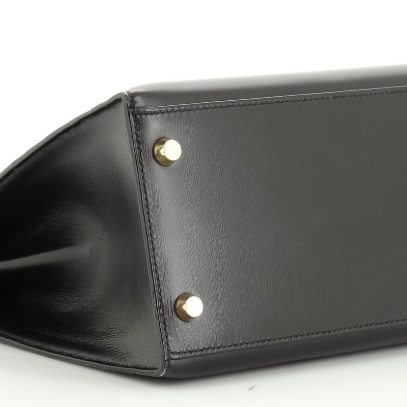 Kelly Handbag Noir Box Calf with Gold Hardware 28 2
