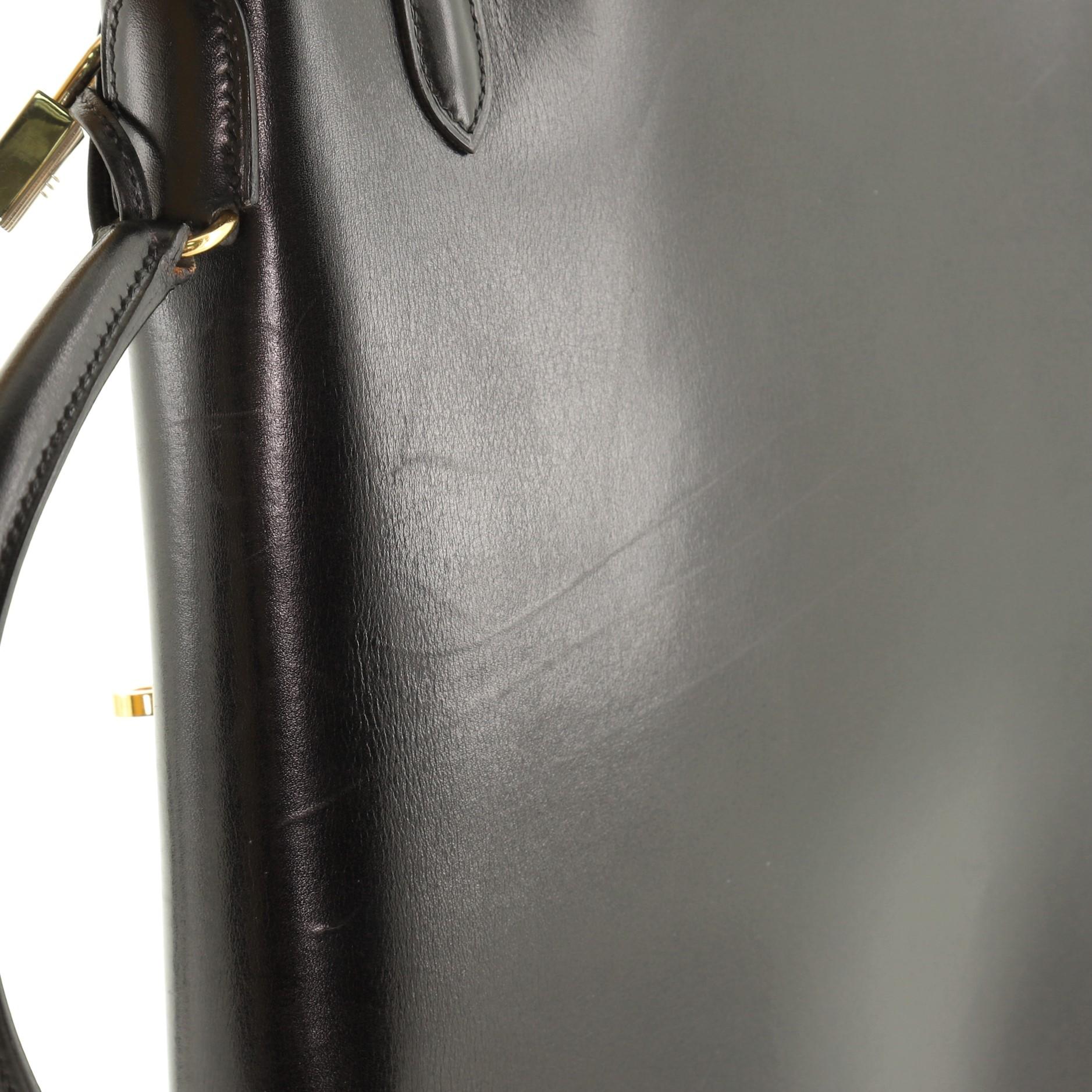 Kelly Handbag Noir Box Calf with Gold Hardware 32 5