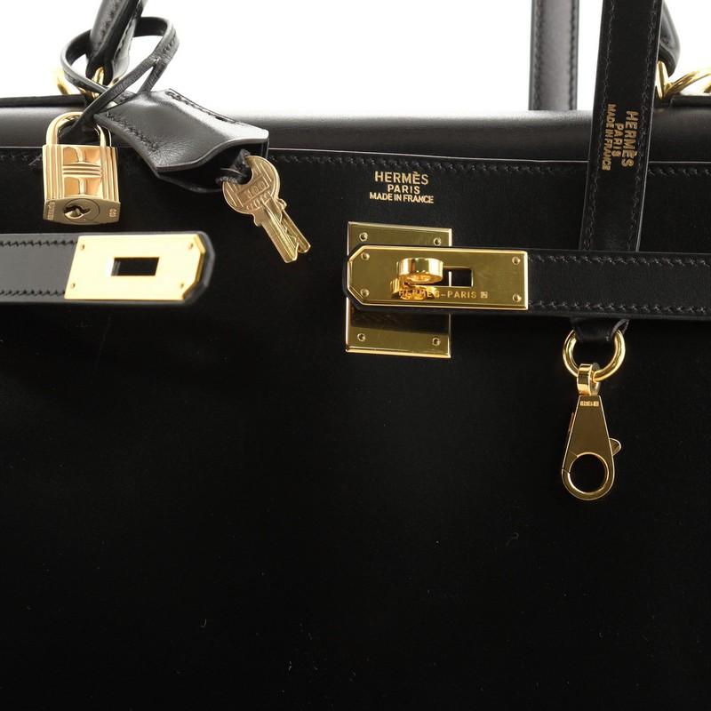 Kelly Handbag Noir Box Calf with Gold Hardware 32 1
