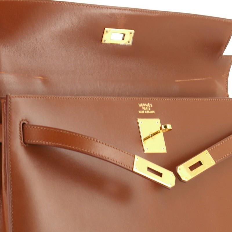 Kelly Handbag Noisette Box Calf with Gold Hardware 35 5