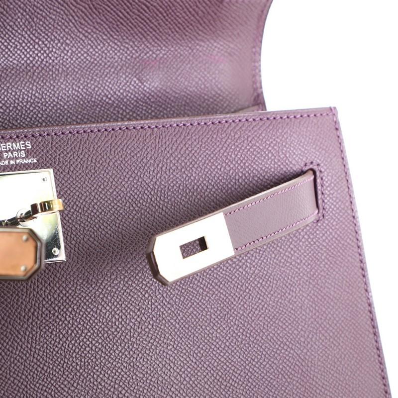  Kelly Handbag Raisin Epsom with Palladium Hardware 32 4