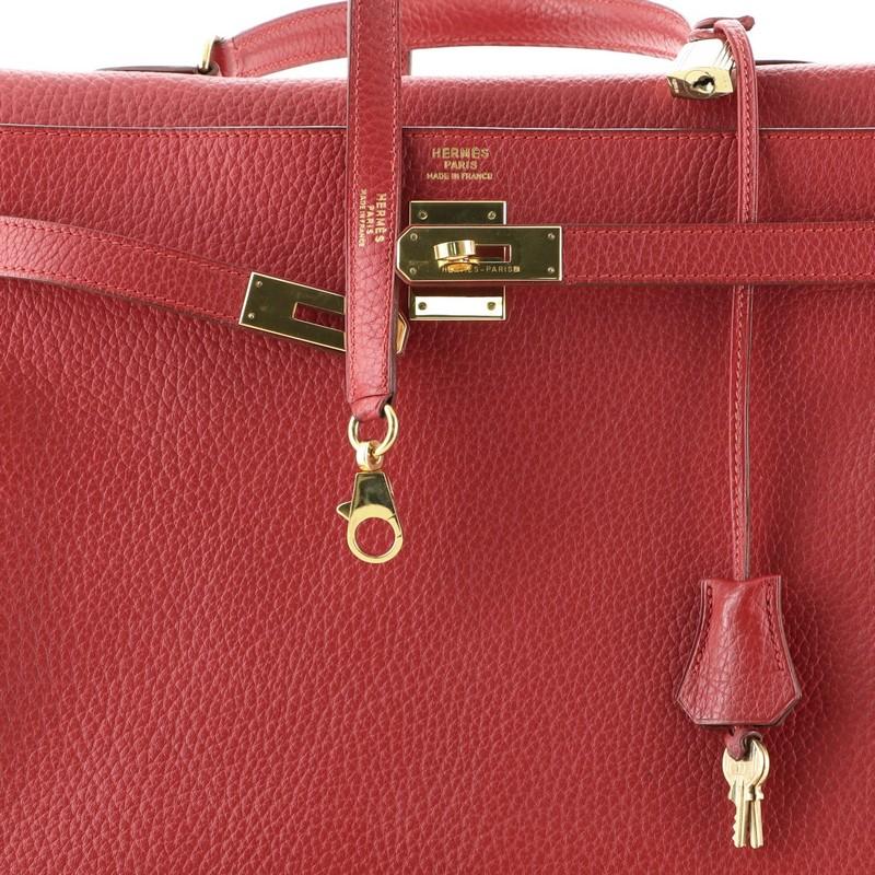 Kelly Handbag Rouge Vif Fjord with Gold Hardware 35 1