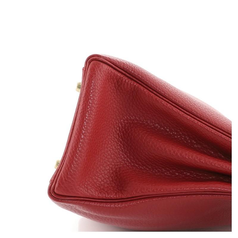 Kelly Handbag Rouge Vif Fjord with Gold Hardware 35 2