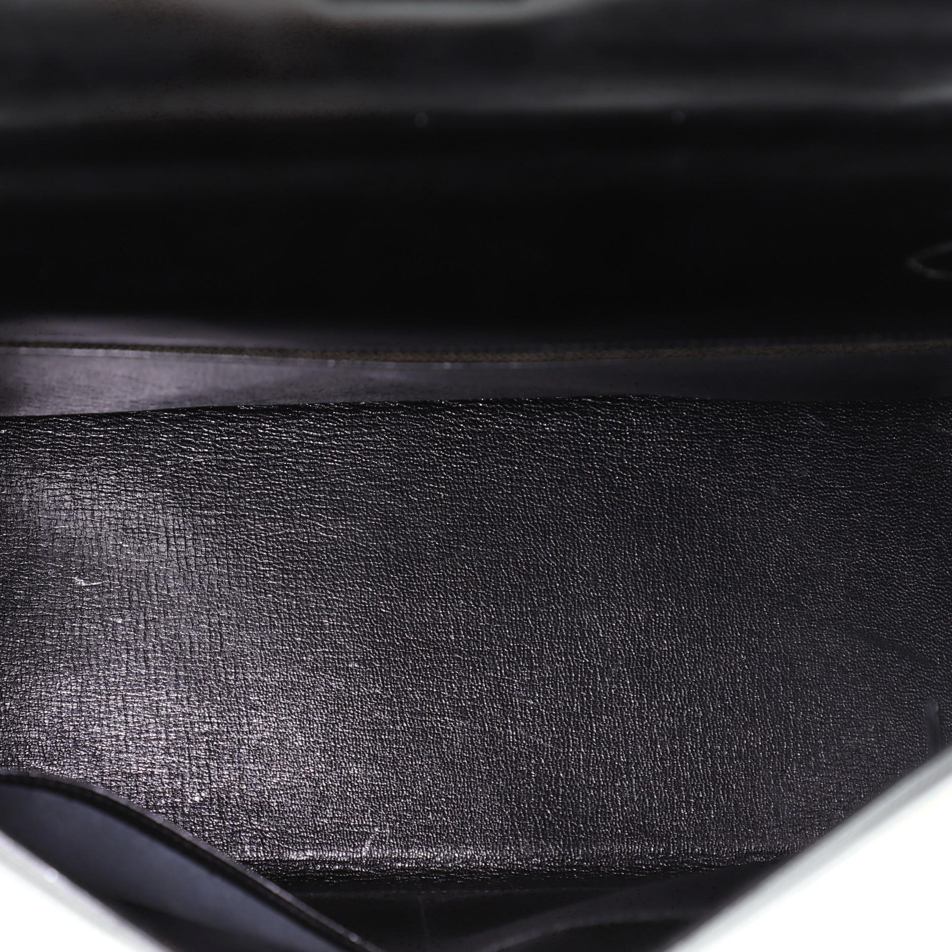 Kelly Handbag Toile and Noir Box Calf with Gold Hardware 35 1