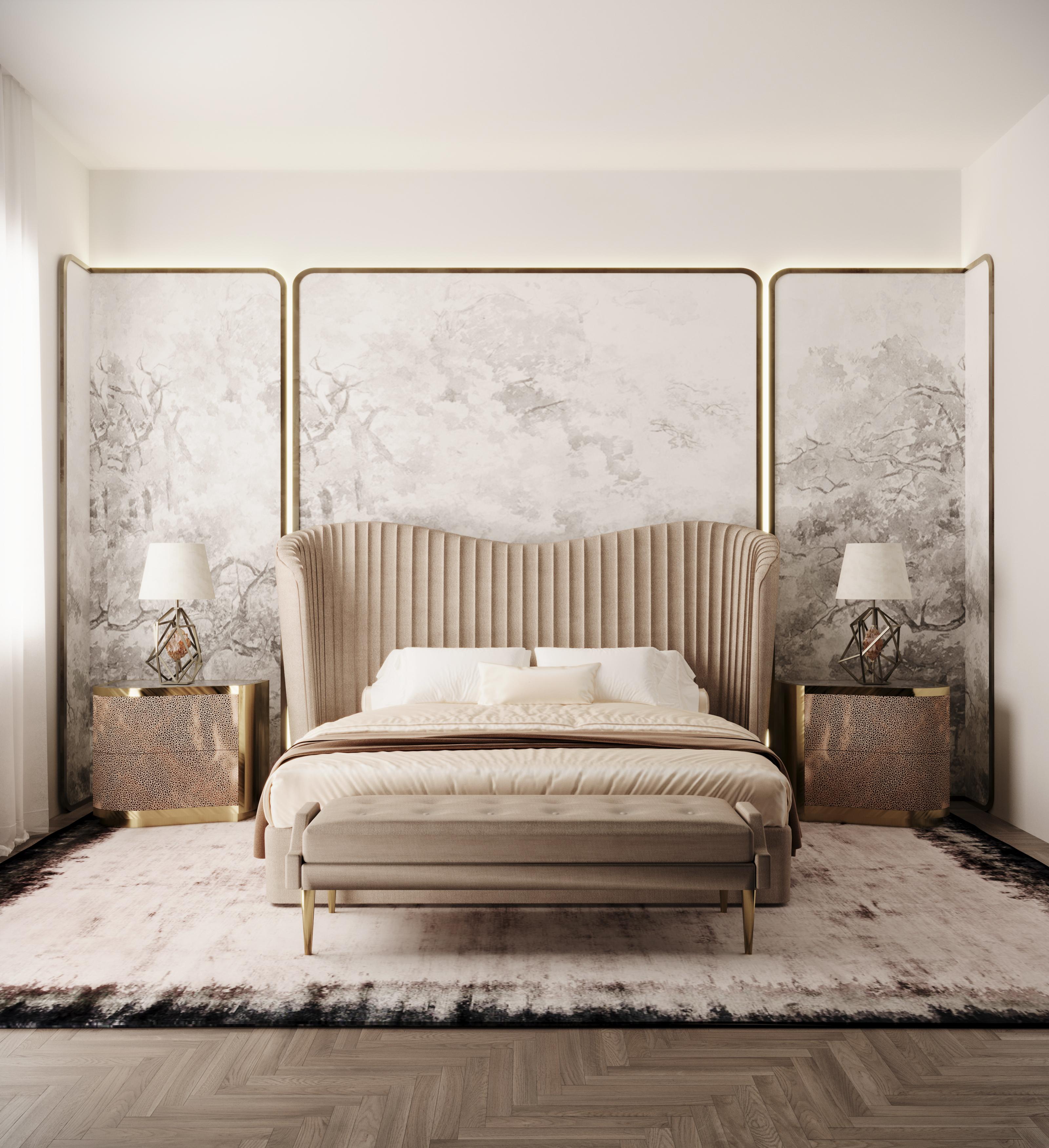 Contemporary Kelly King Size Bed For Sale