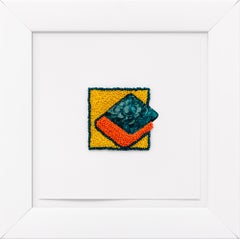 "Piatto di caramelle"  Eleganza del collage ricamato su carta con nodi alla francese