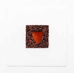 My Jam Mixed Media Artwork, Collage and Embroidery, 21st Century, 6x6"